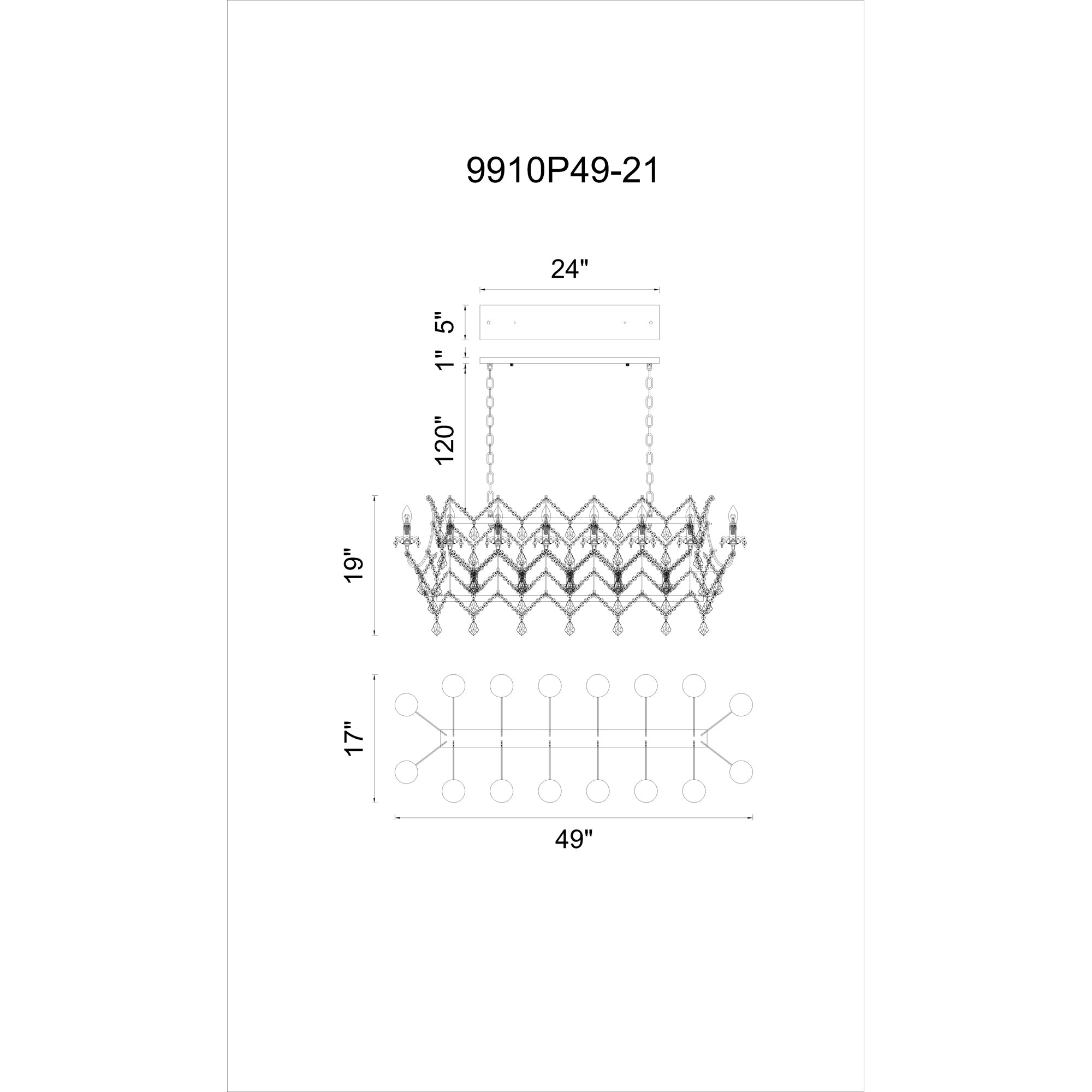 21 Light Up Chandelier With Light Brown Finish
