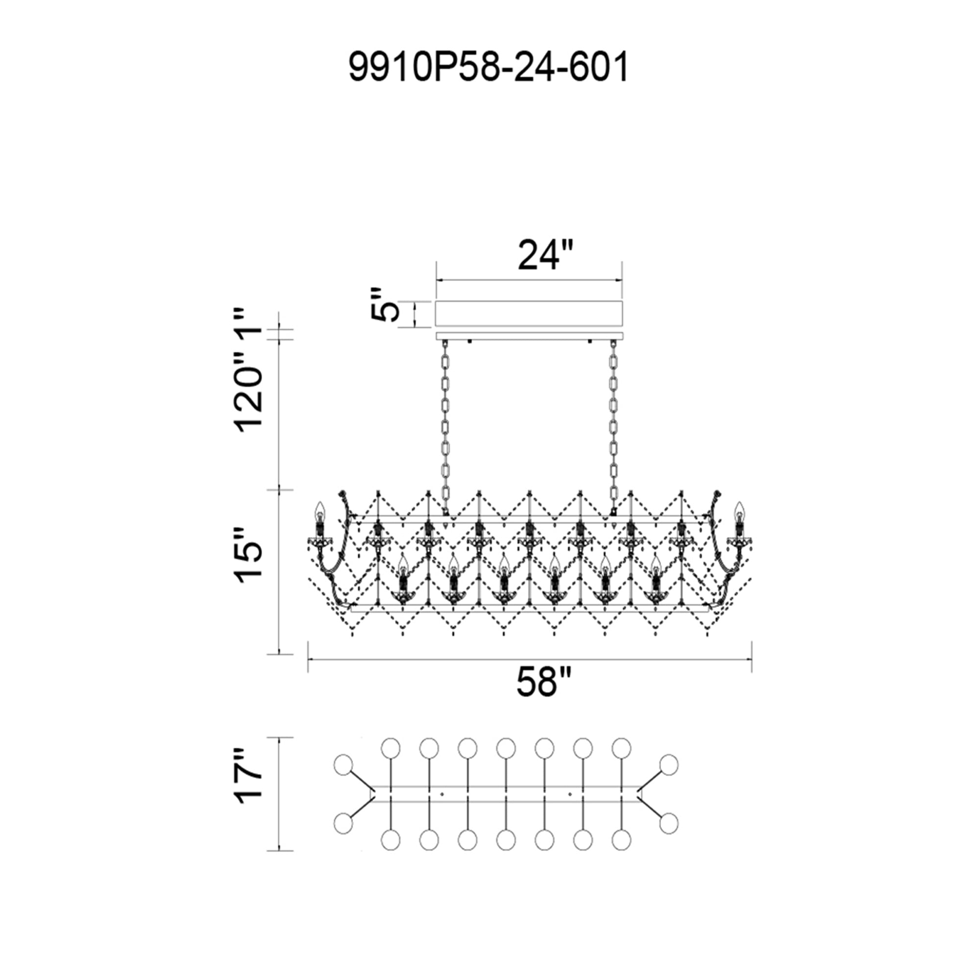 24 Light Candle Chandelier With Chrome Finish