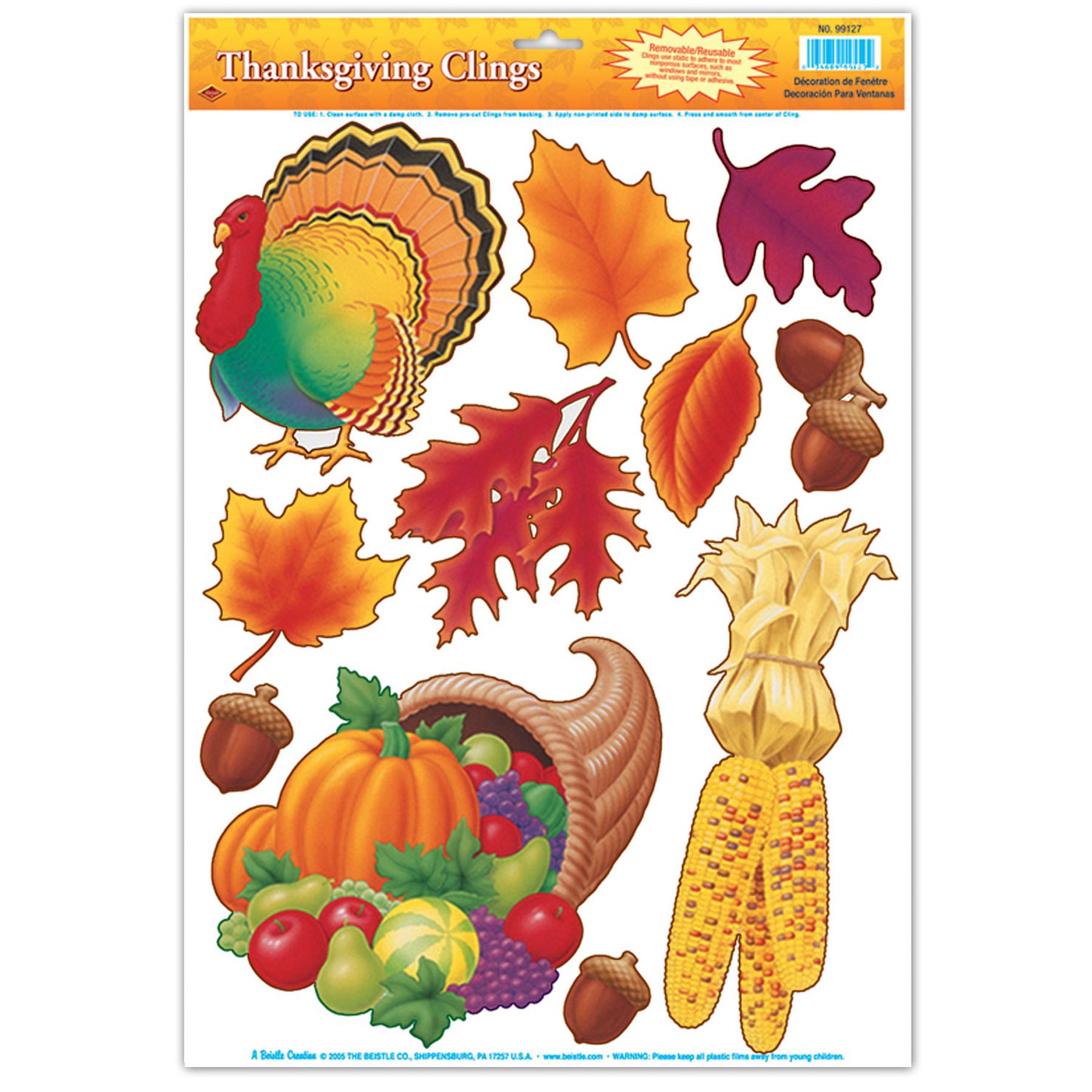 Thanksgiving Clings (Pack of 12)