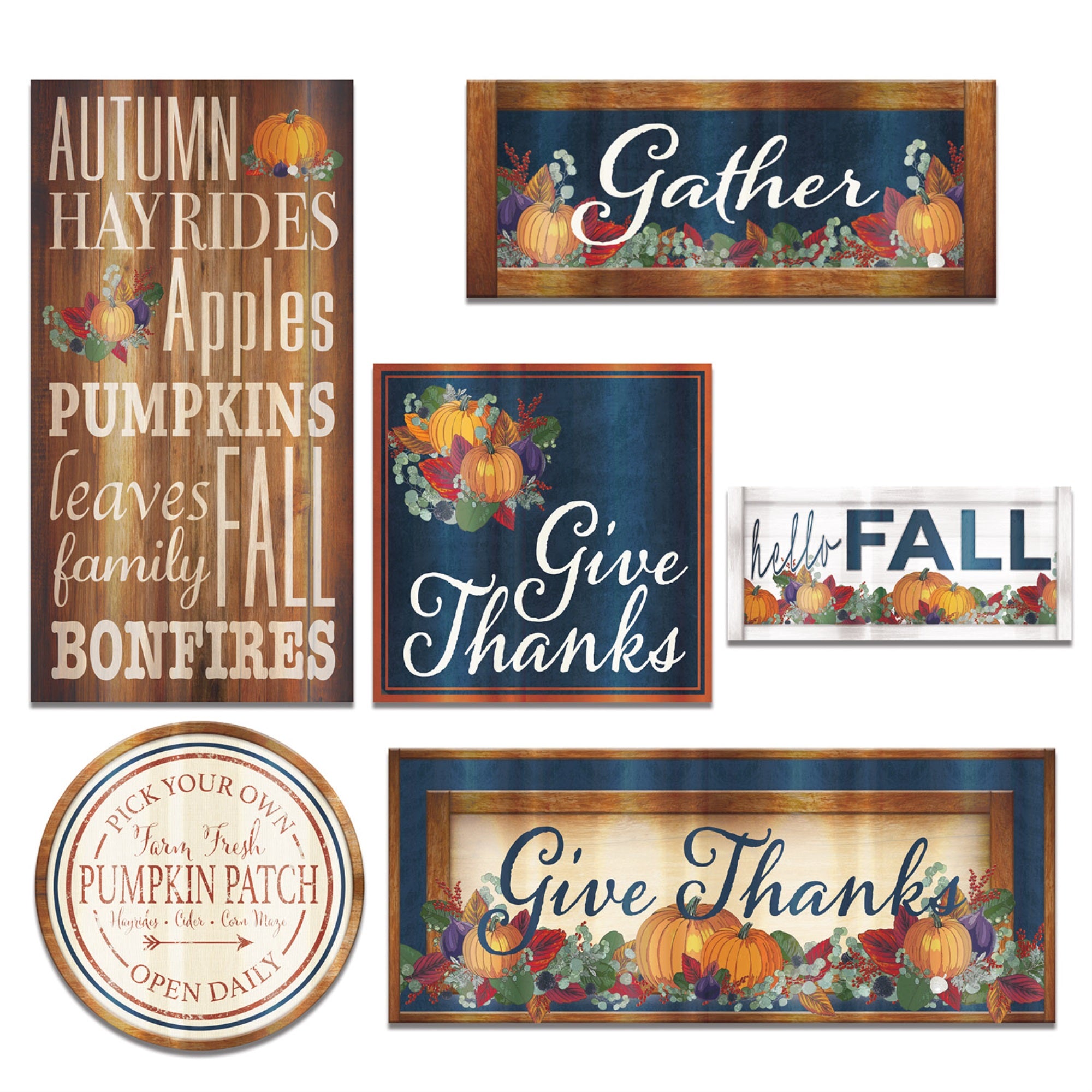 Foil Fall Thanksgiving Cutouts, (Pack Of 12)