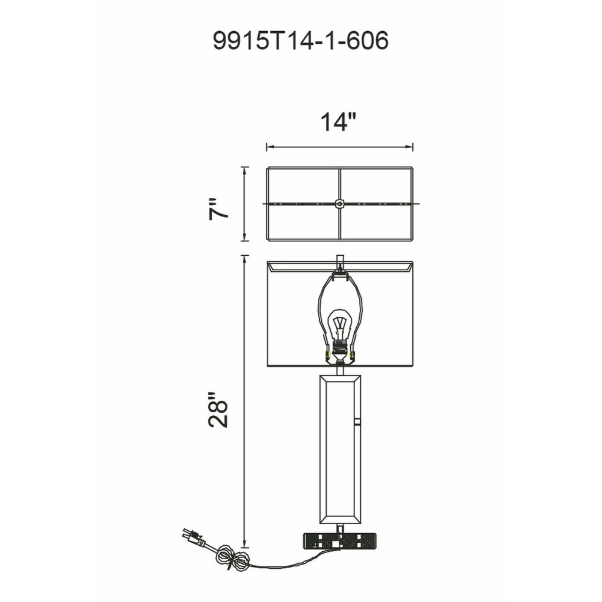 1 Light Table Lamp With Satin Nickel Finish