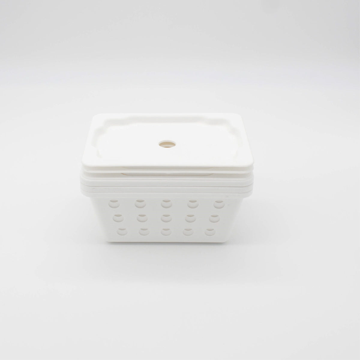 6-Pc Small Basket Set With Lid 7 X 5 X 3 White