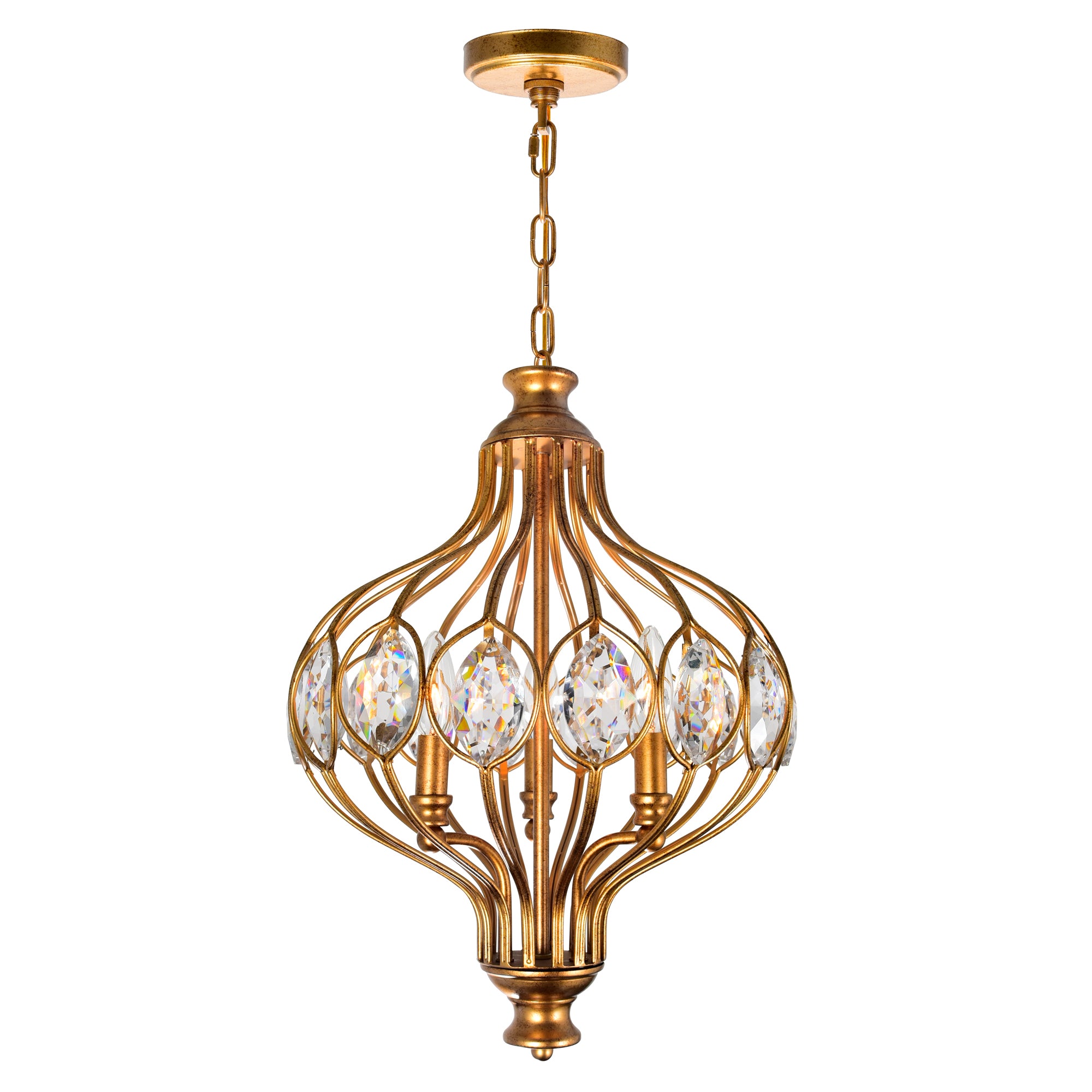 3 Light  Chandelier With Antique Bronze Finish