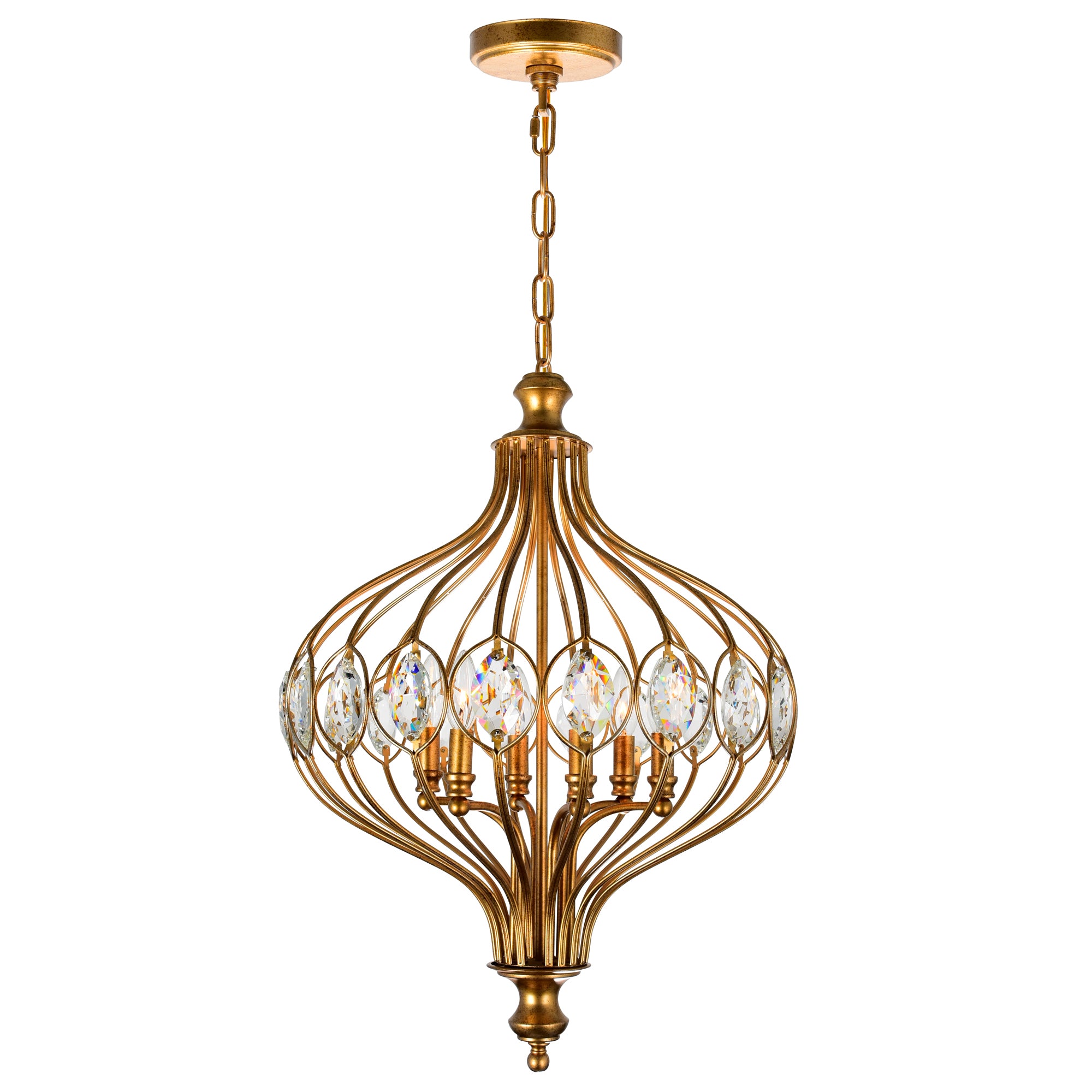 6 Light  Chandelier With Antique Bronze Finish