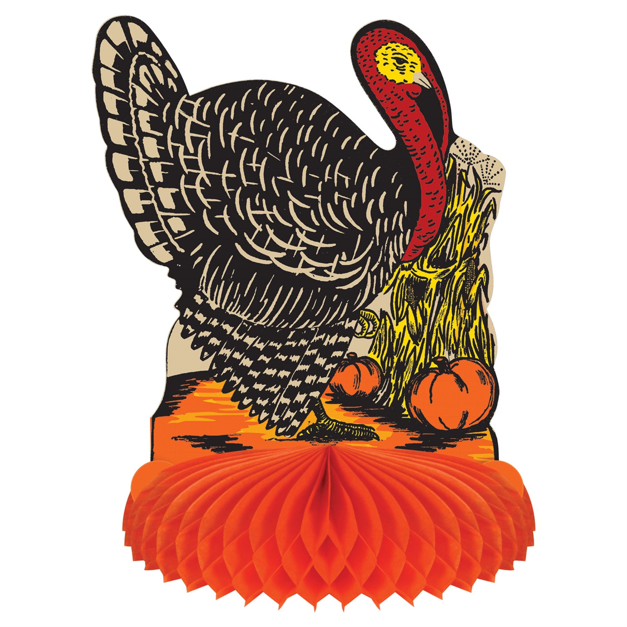 Vintage Fall Harvest Turkey Centerpiece, (Pack Of 12)