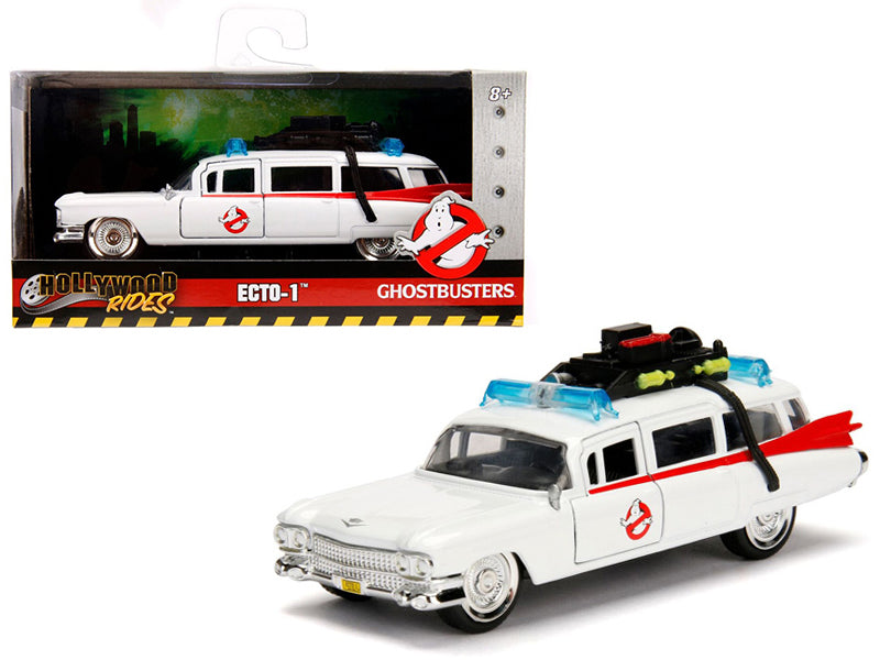 Cadillac Ambulance Ecto-1 From 'Ghostbusters' Movie 'Hollywood Rides' Series 1/32 Diecast Model Car By Jada