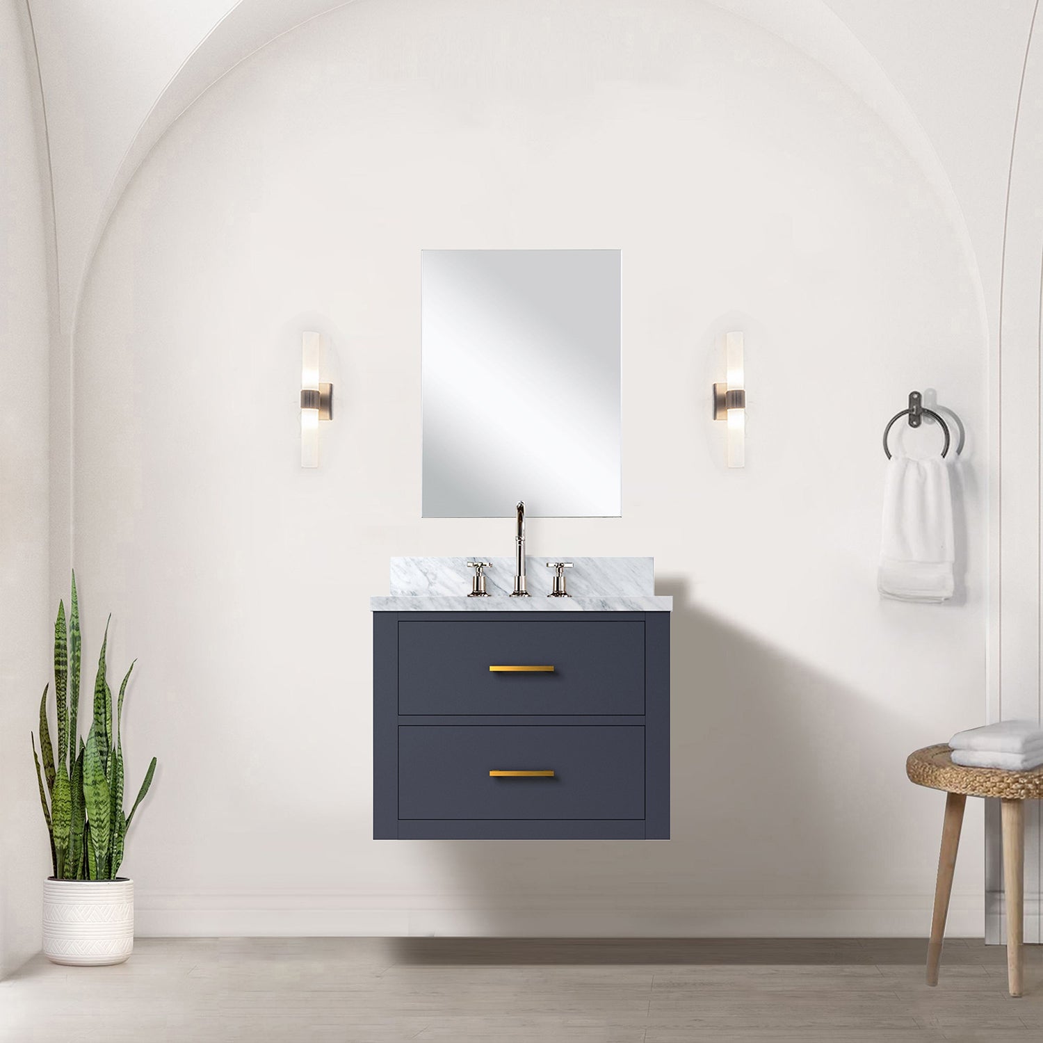 Blue Single Bath Vanity 24 in. W x 18 in. D, with Acrylic Top