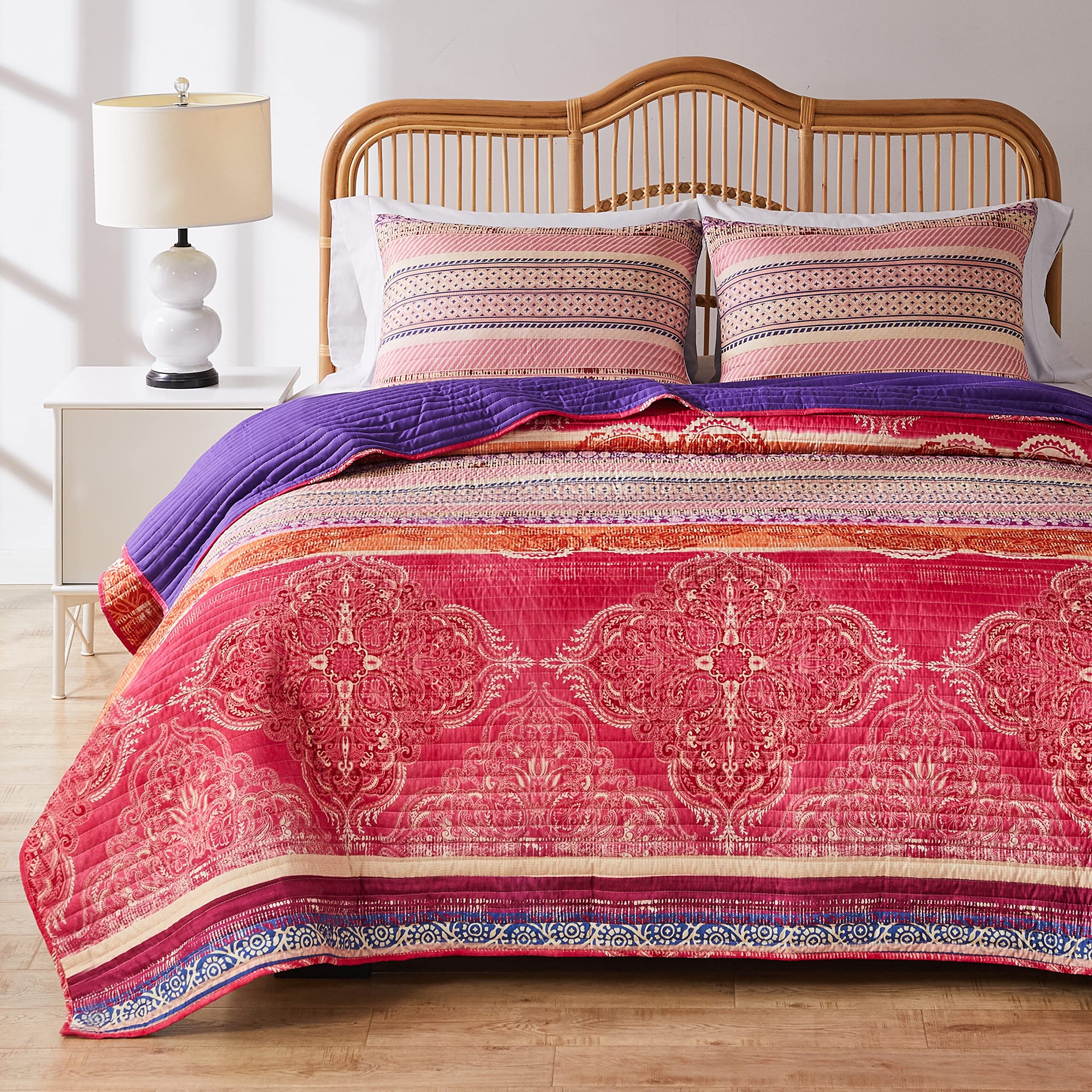 Aurora Pink, Quilt Set 3-Piece Full/Queen