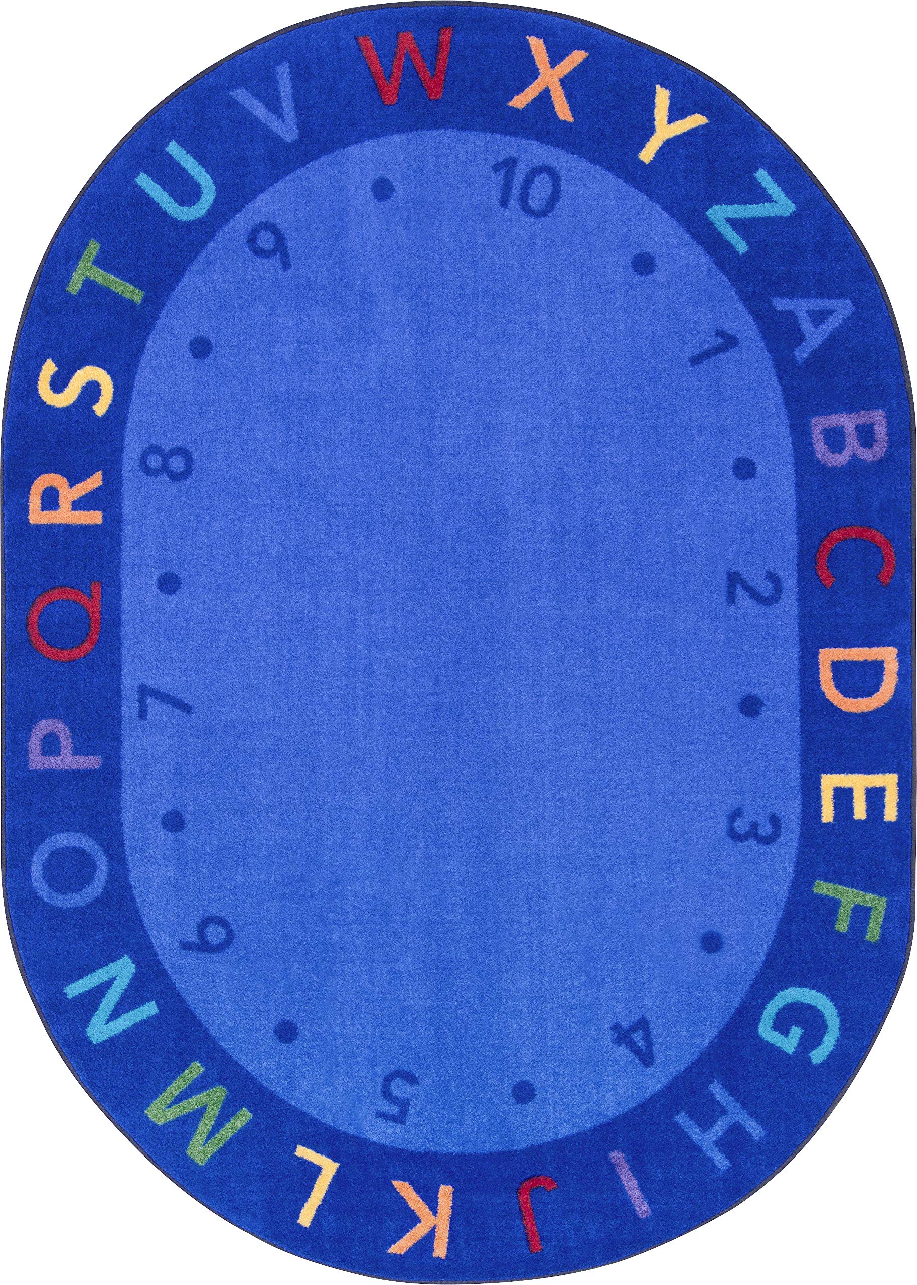 Lively Letters 78 x 109??Oval area rug in color Multi