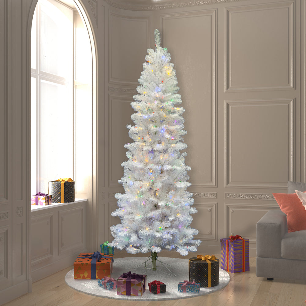 Vickerman 7.5' x 36″ White Salem Pencil 350LED Mul - A103277LED