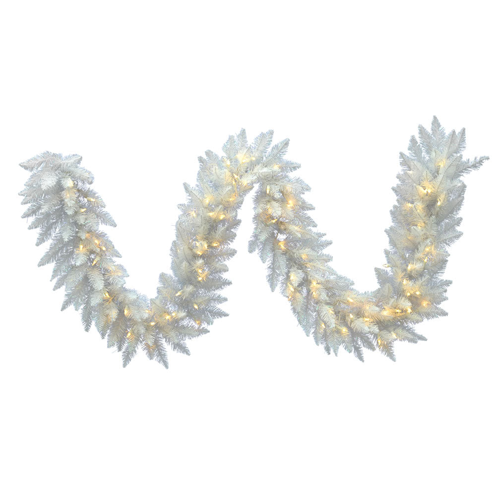 Vickerman 9' X 14″ Sparkle White Garl 100LED WmWht - A104214LED
