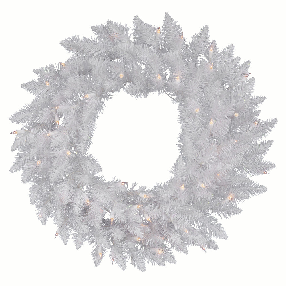 Vickerman 30″ Sparkle White Wreath Dura-Lit 50CL - A104231