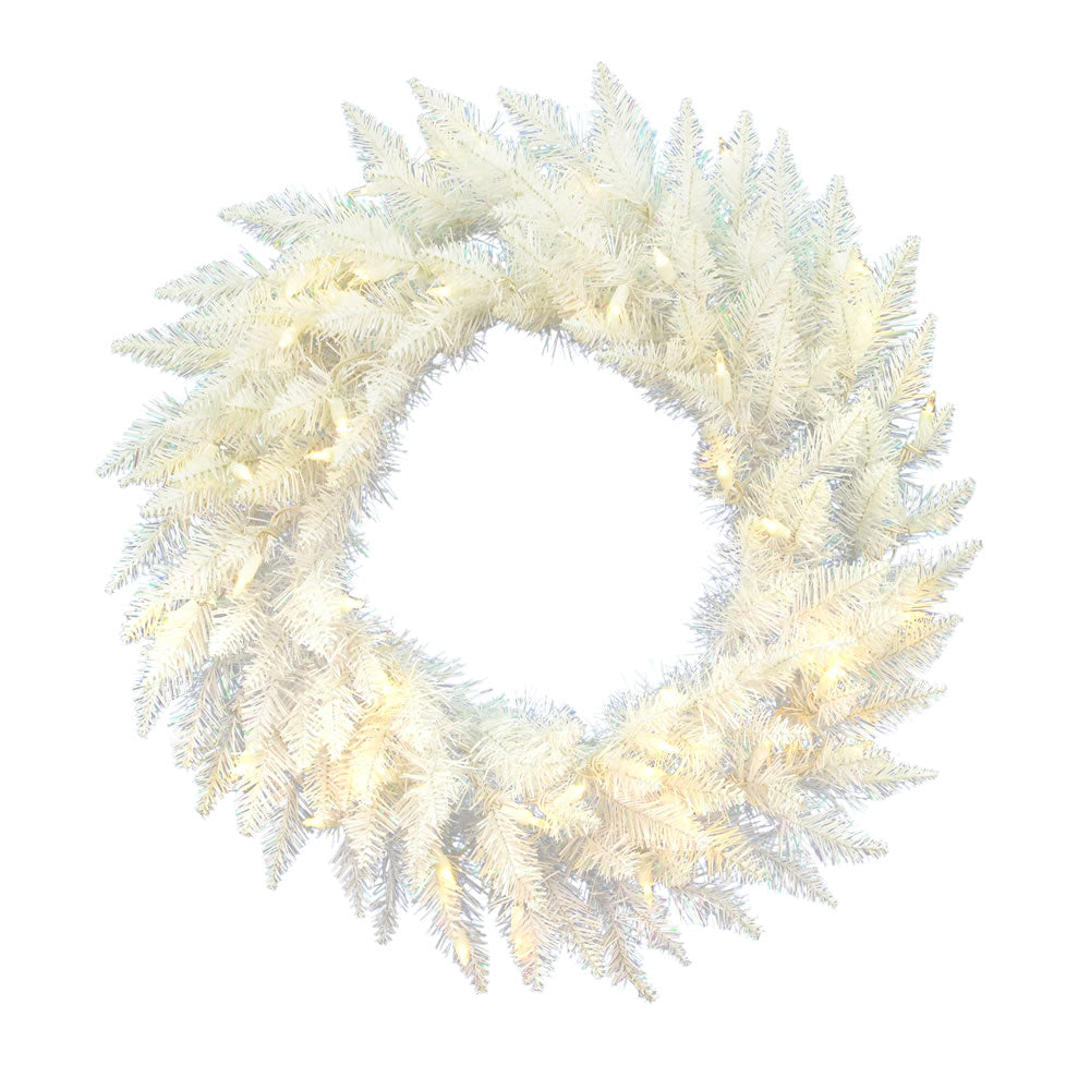Vickerman 30″ Sparkle White Wreath 50LED Wht - A104231LED