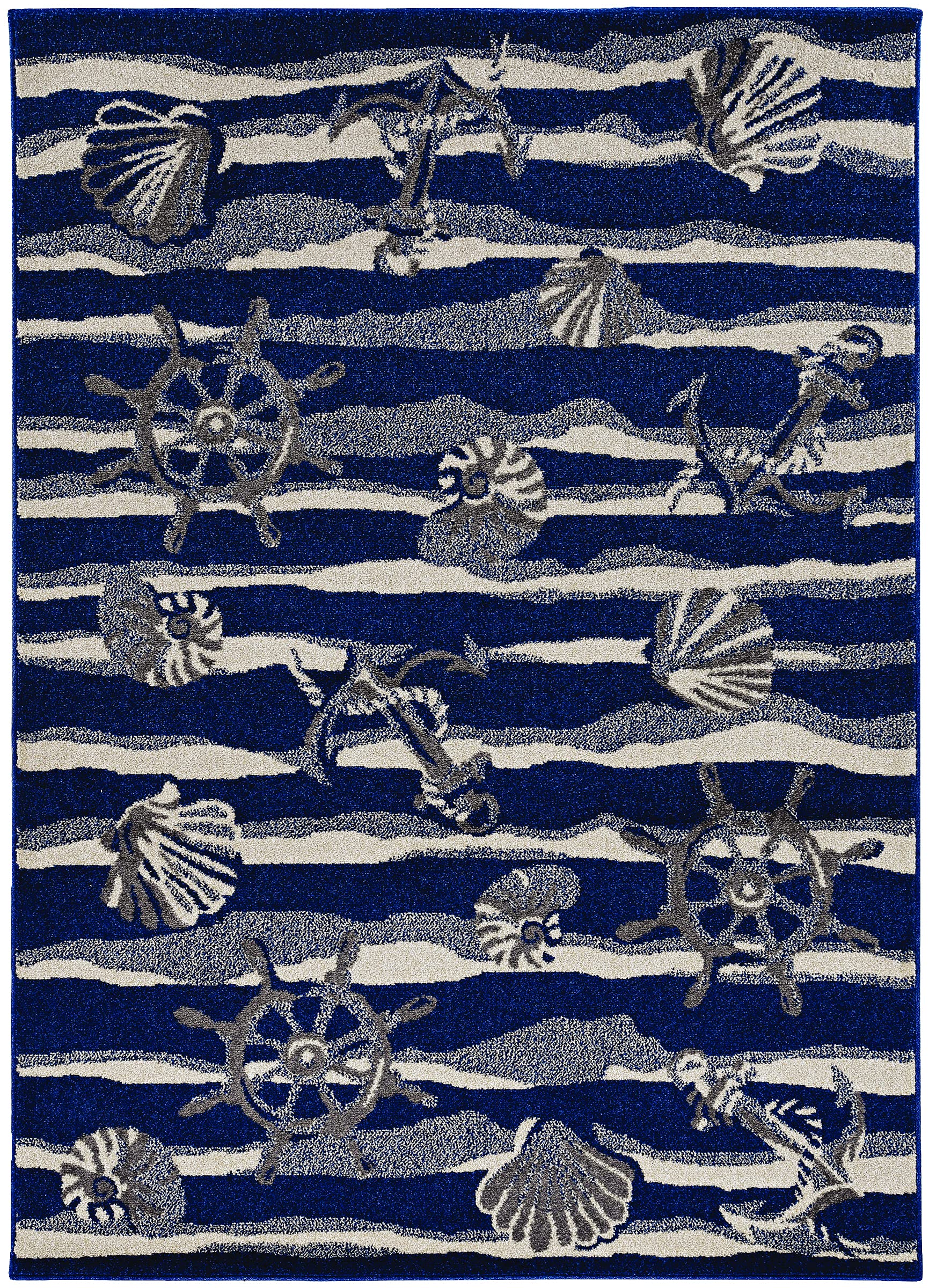 Kas Rugs Lucia Blue Seashore 23 X 45 Indoor/Outdoor Accent Rug