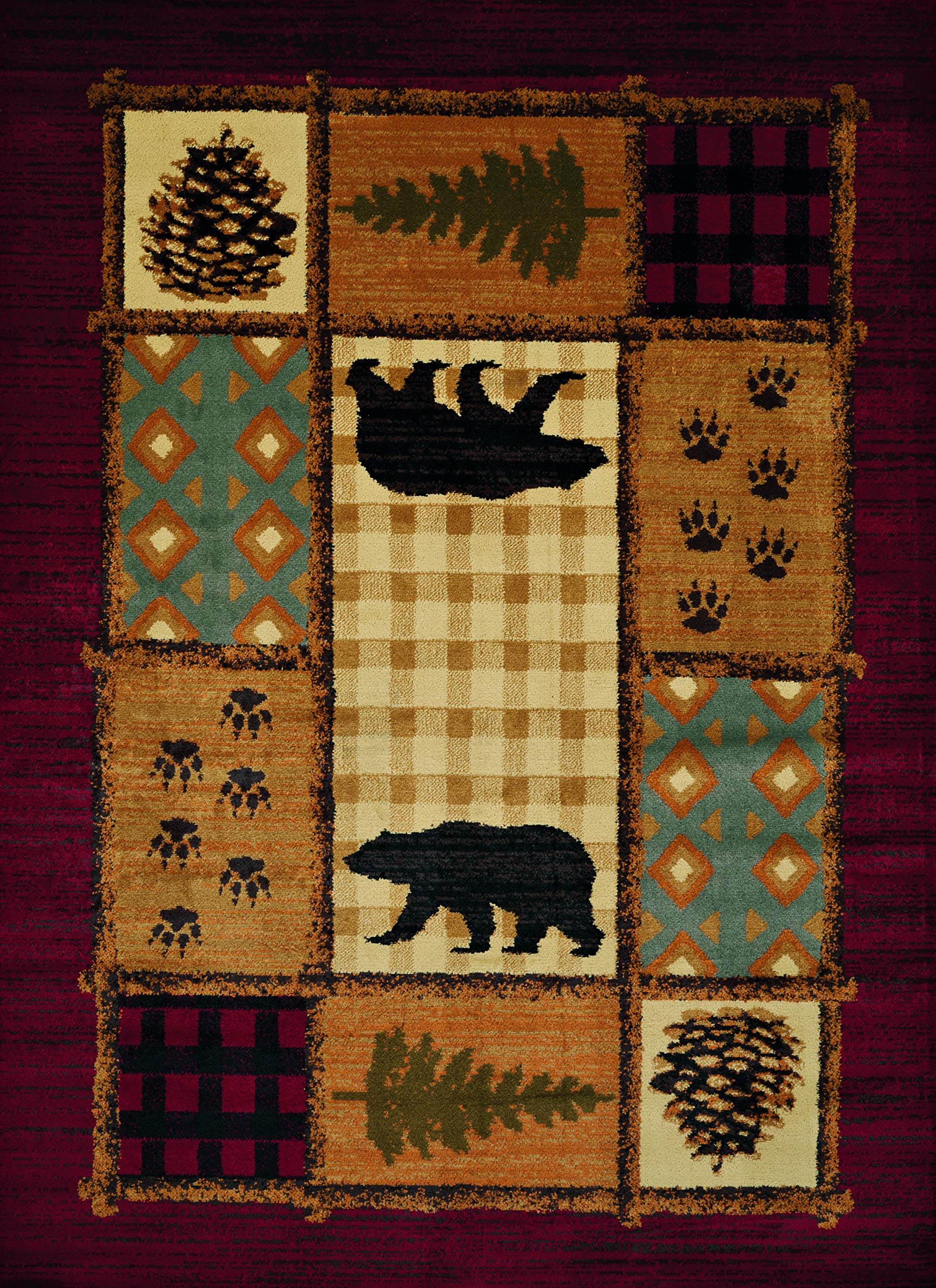 United Weavers Affinity Lodge Mosaic Multi Runner Rug  111 X 7 2