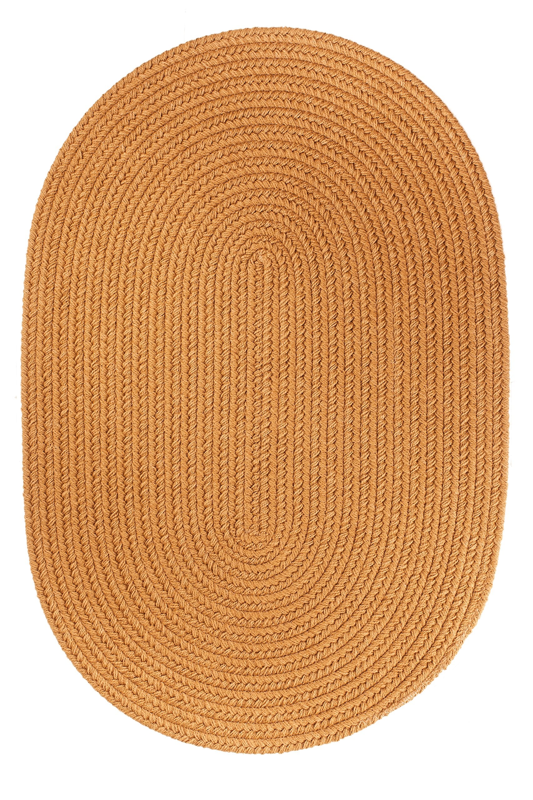 Rhody Rug S036R024X072 Braided Area Rugs, New Gold, 2 x 6