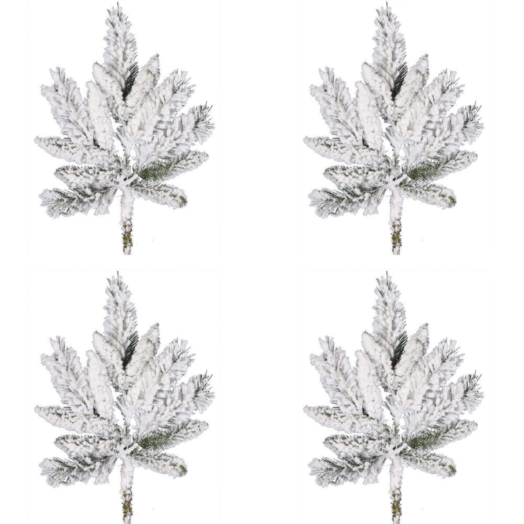18” Flocked Snow Ridge Spray 12T Pk/4