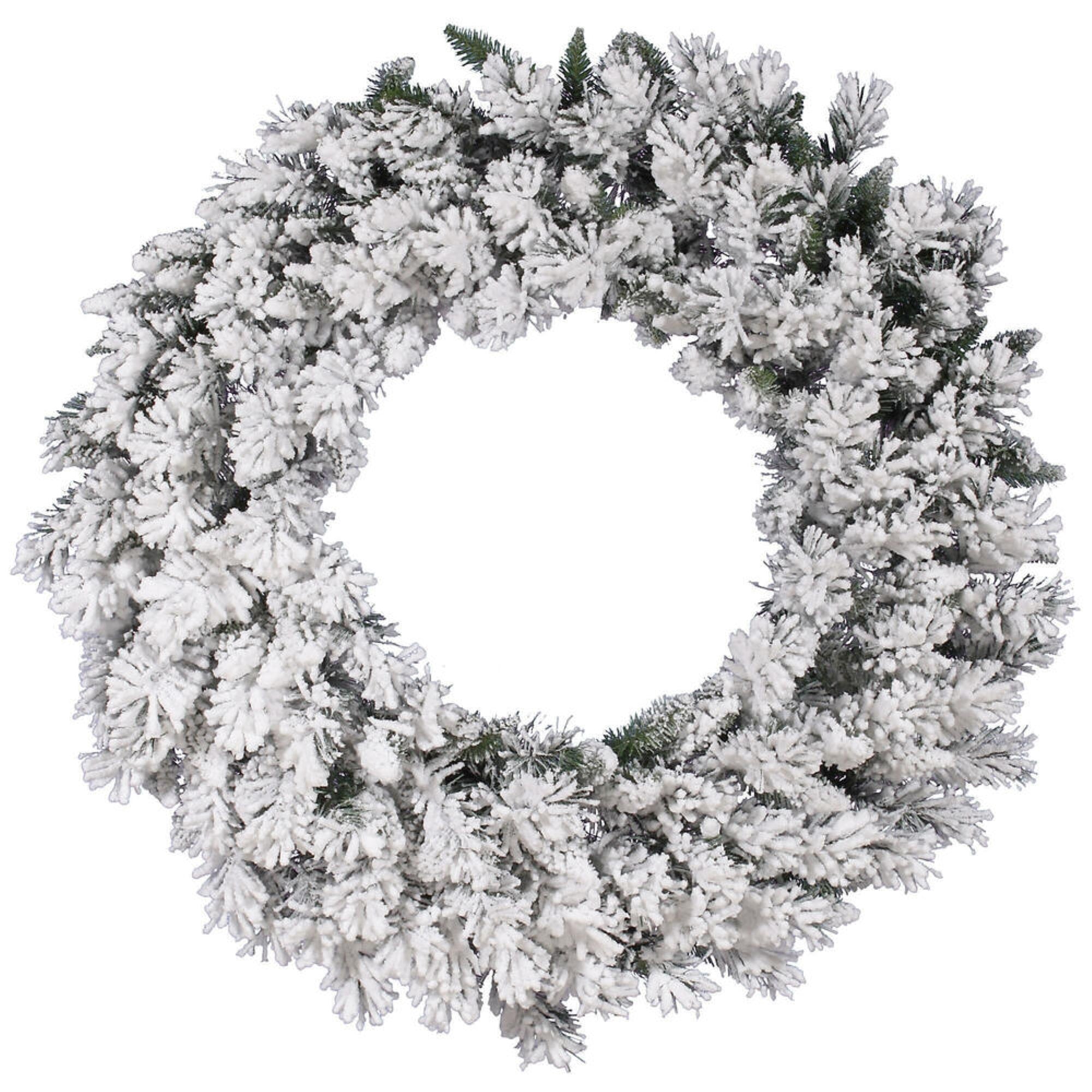 Vickerman 48” Flocked Snow Ridge Artificial Christmas Wreath Unlit