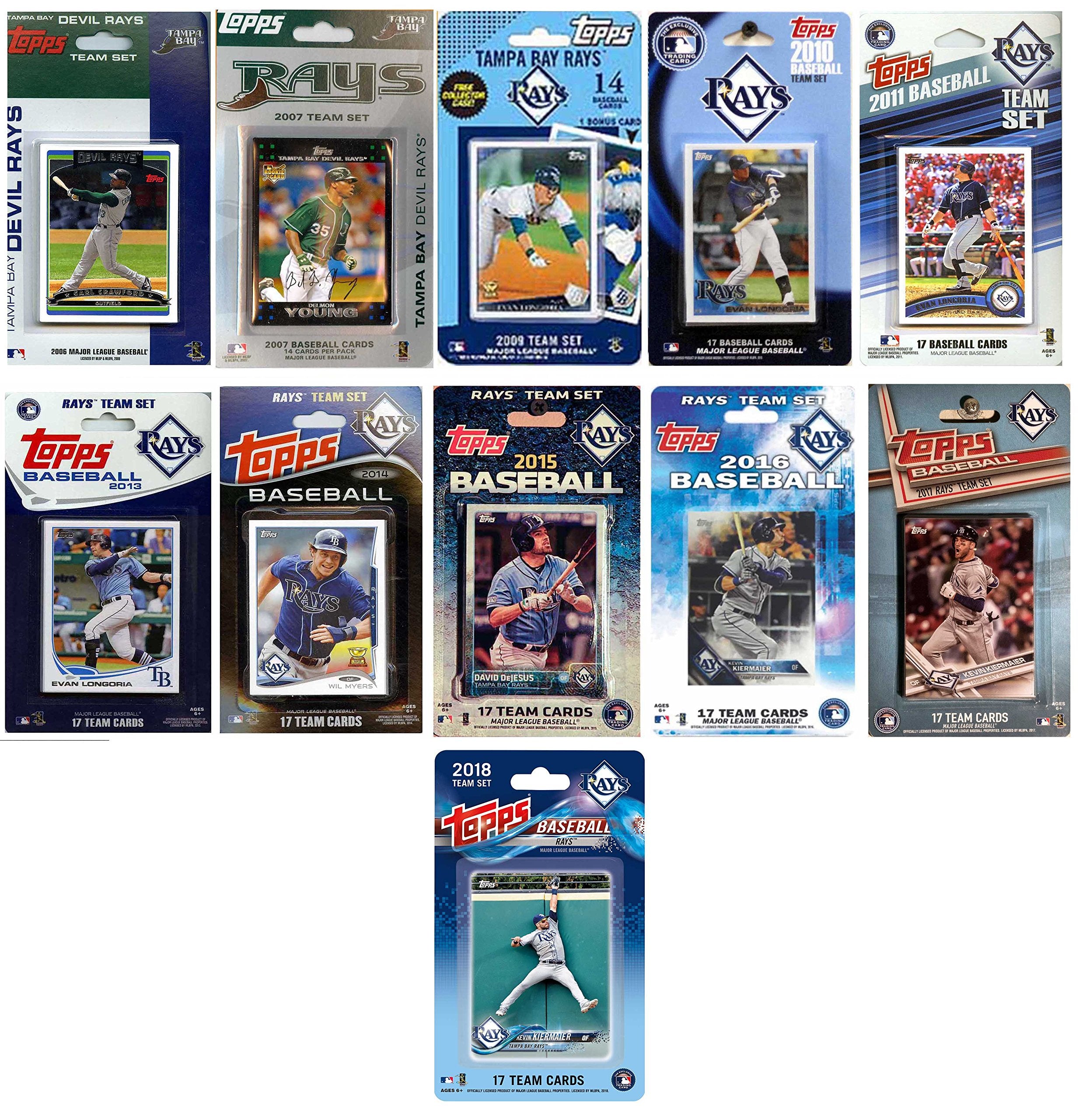 MLB Tampa Bay Rays 11 Different Licensed Trading Card Team Sets