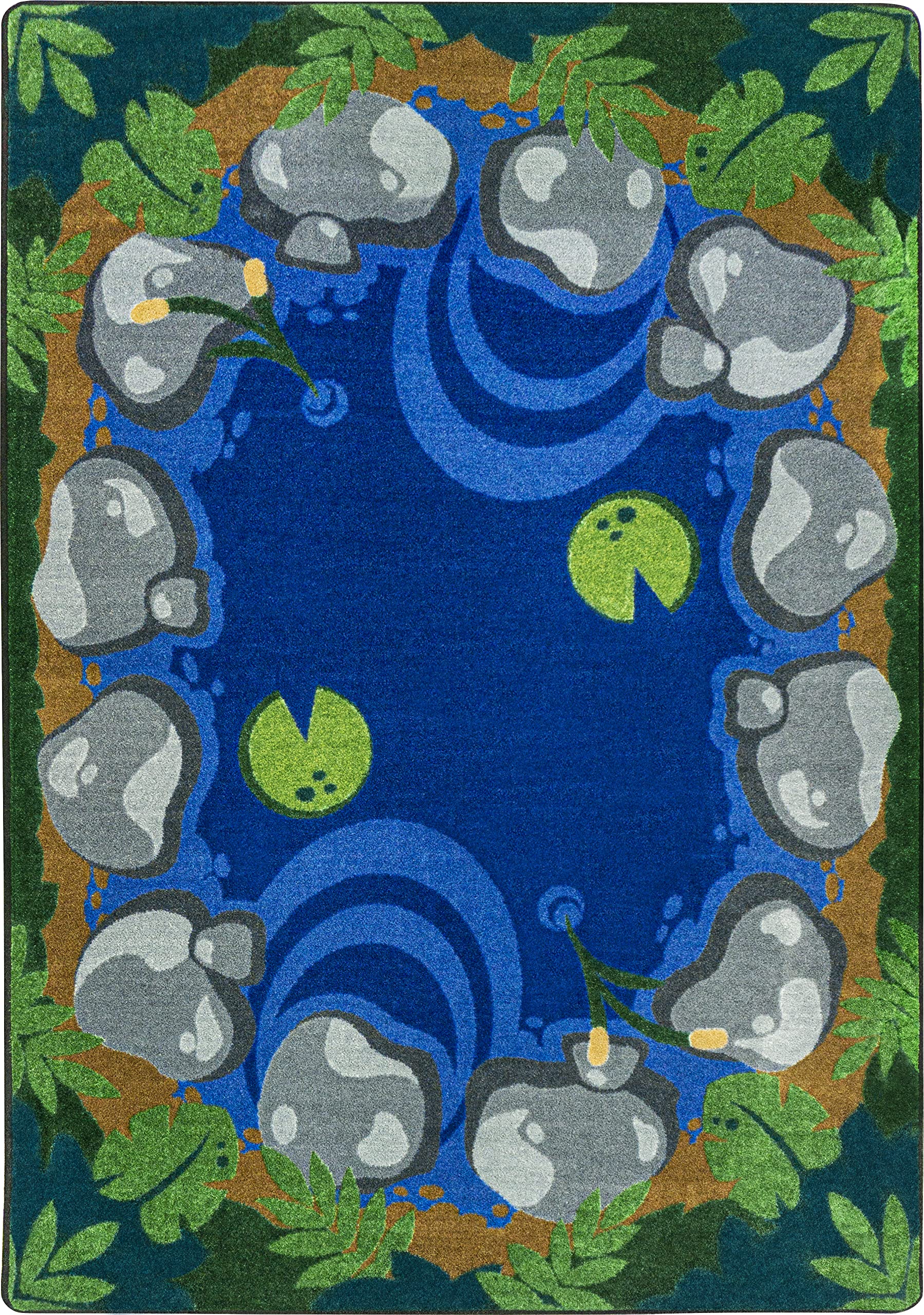 Tranquil Pond 78 x 109??area rug in color Multi