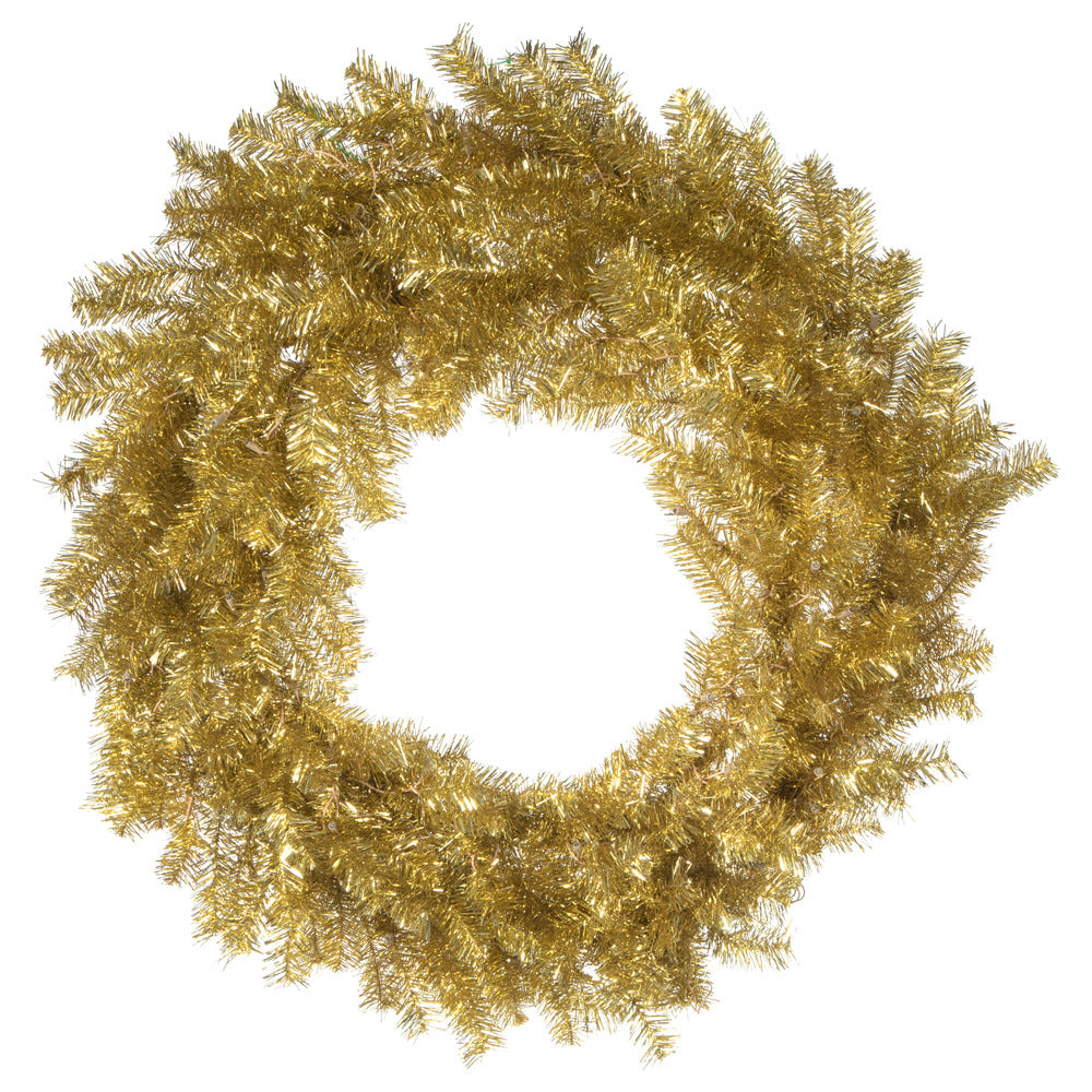 Vickerman 48″ Gold/Silver Tinsel Wreath 100Clear - A147748