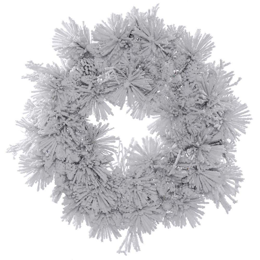 Vickerman 30″ Flock Alberta Wreath w/Cones 110Tips - A155330