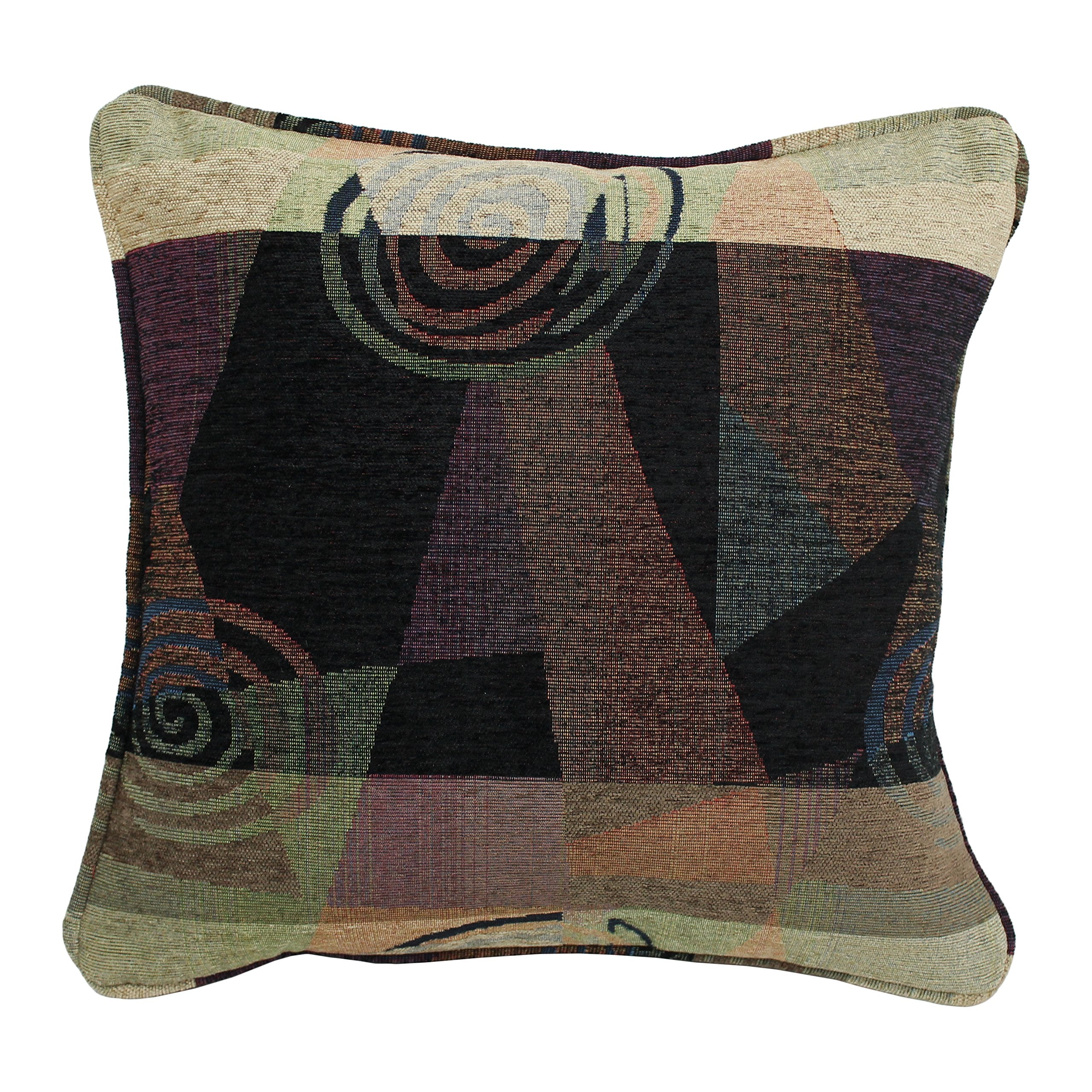 18-inch Double-corded Square Patterned Jacquard Chenille Throw PIllow with Insert - Dark Side of the Moon