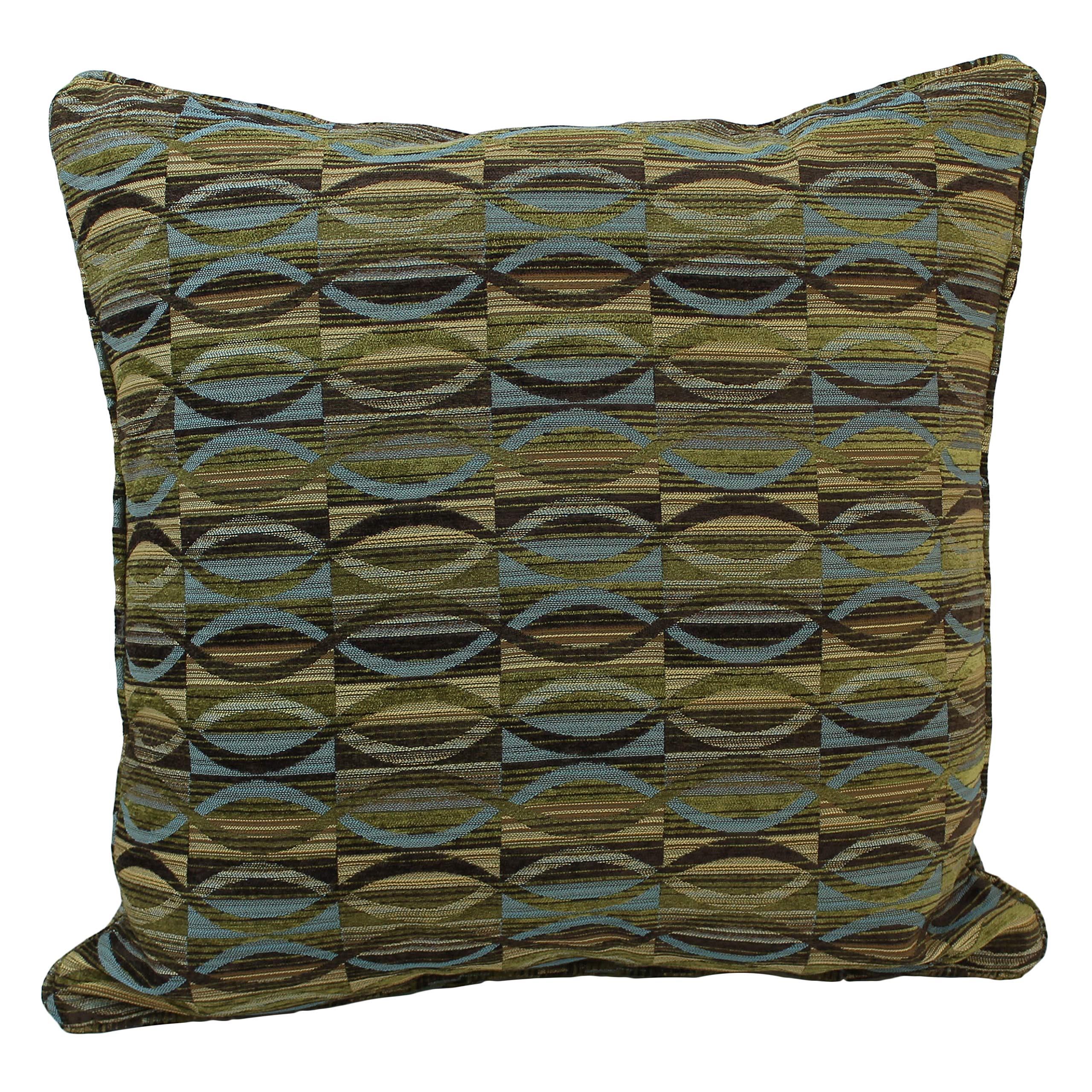 20-inch by 8-inch Double-corded Patterned Jacquard Chenille Bolster Pillow with Insert - Earthen Waves