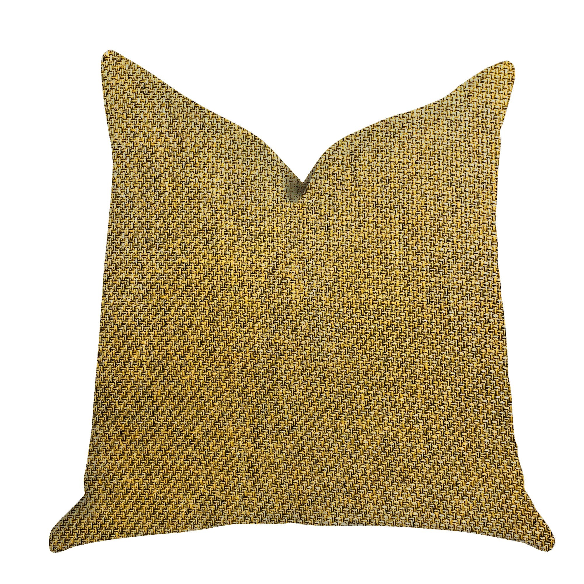 Plutus Mustard Seed Luxury Throw Pillow in Dark Yellow - Double sided  12 x 25″