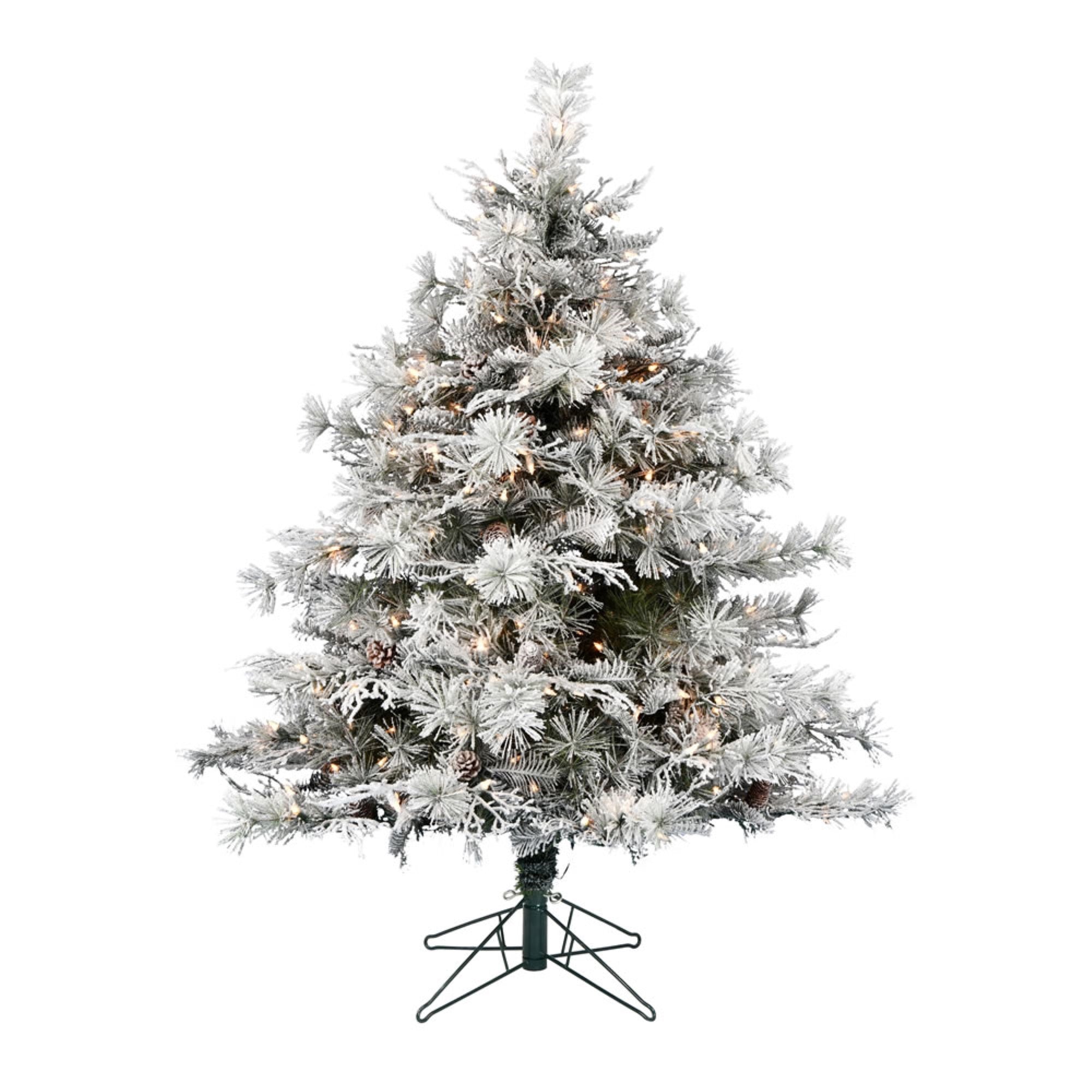 Vickerman 10' x 83” Flocked Cheshire Artificial Christmas Tree Clear Dura-Lit Mini Lights