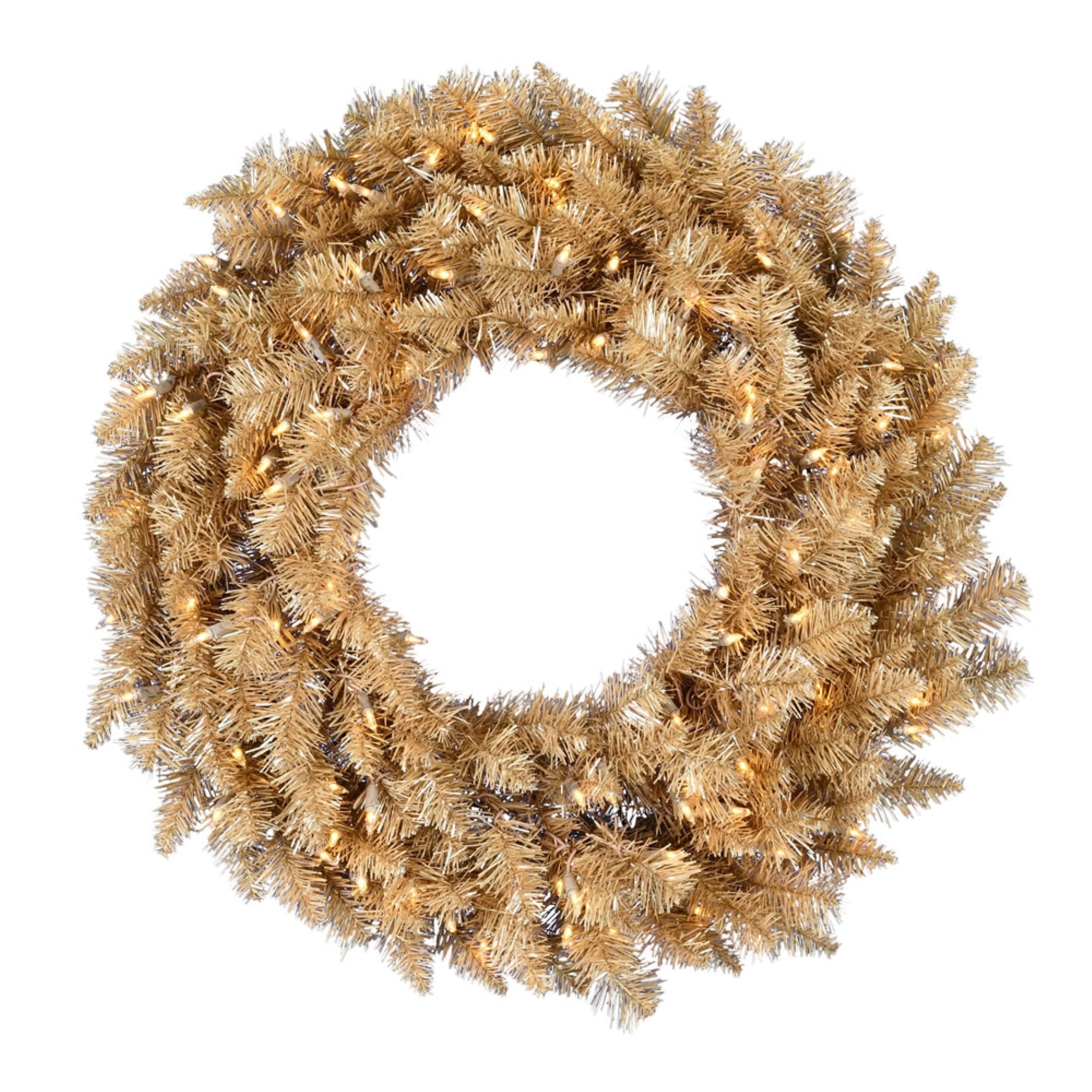 36” Gold Fir Wreath DuraLit 150WW