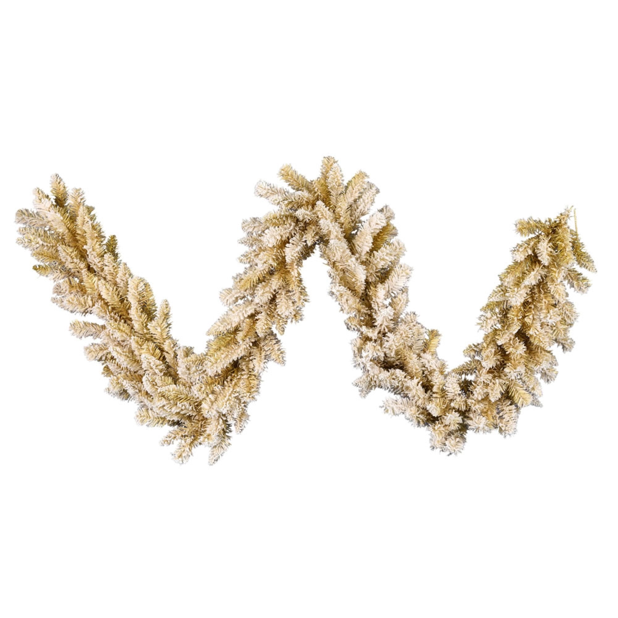 9' x 14” Frosted Gold Garland 230 Tips