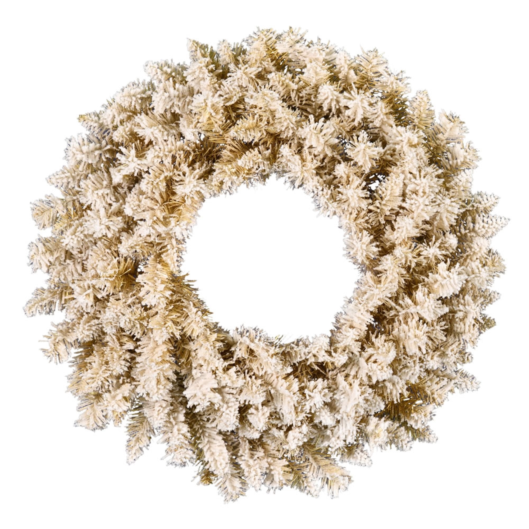 24” Frosted Gold Wreath 120 Tips