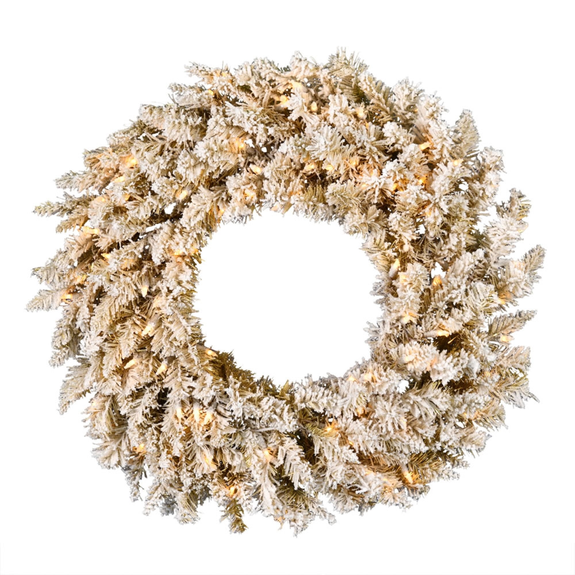 30” Frosted Gold Wreath DuraLit 100WW
