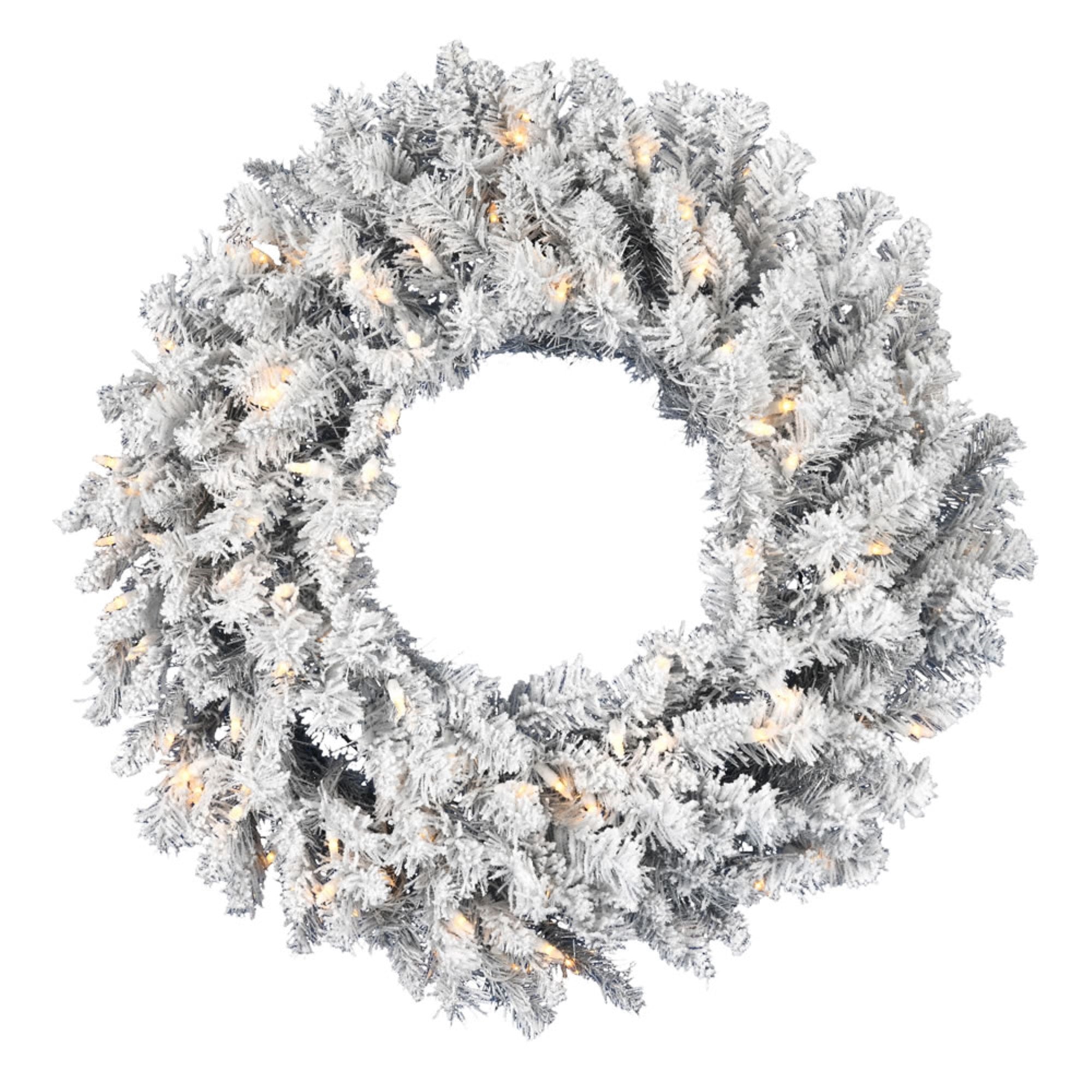 30” Frosted Silver Wreath DuraLit 100WW