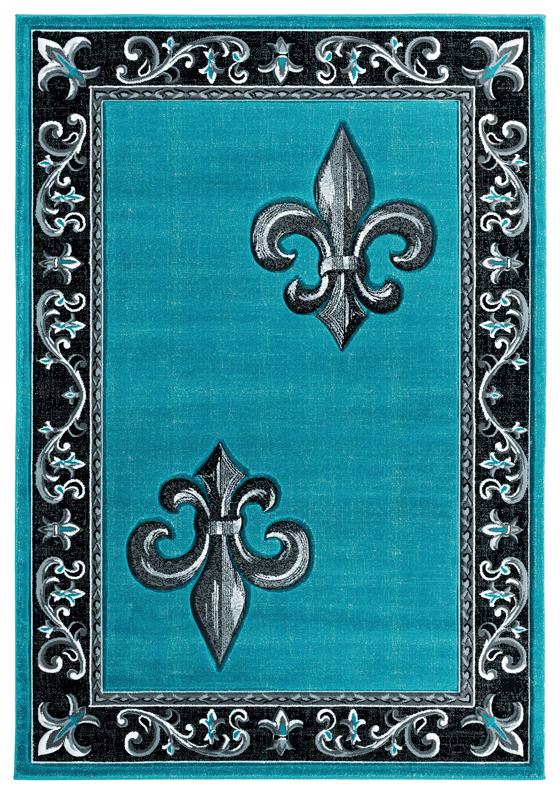 United Weavers Bristol Lilium Turquoise Area Rug 53 x 76