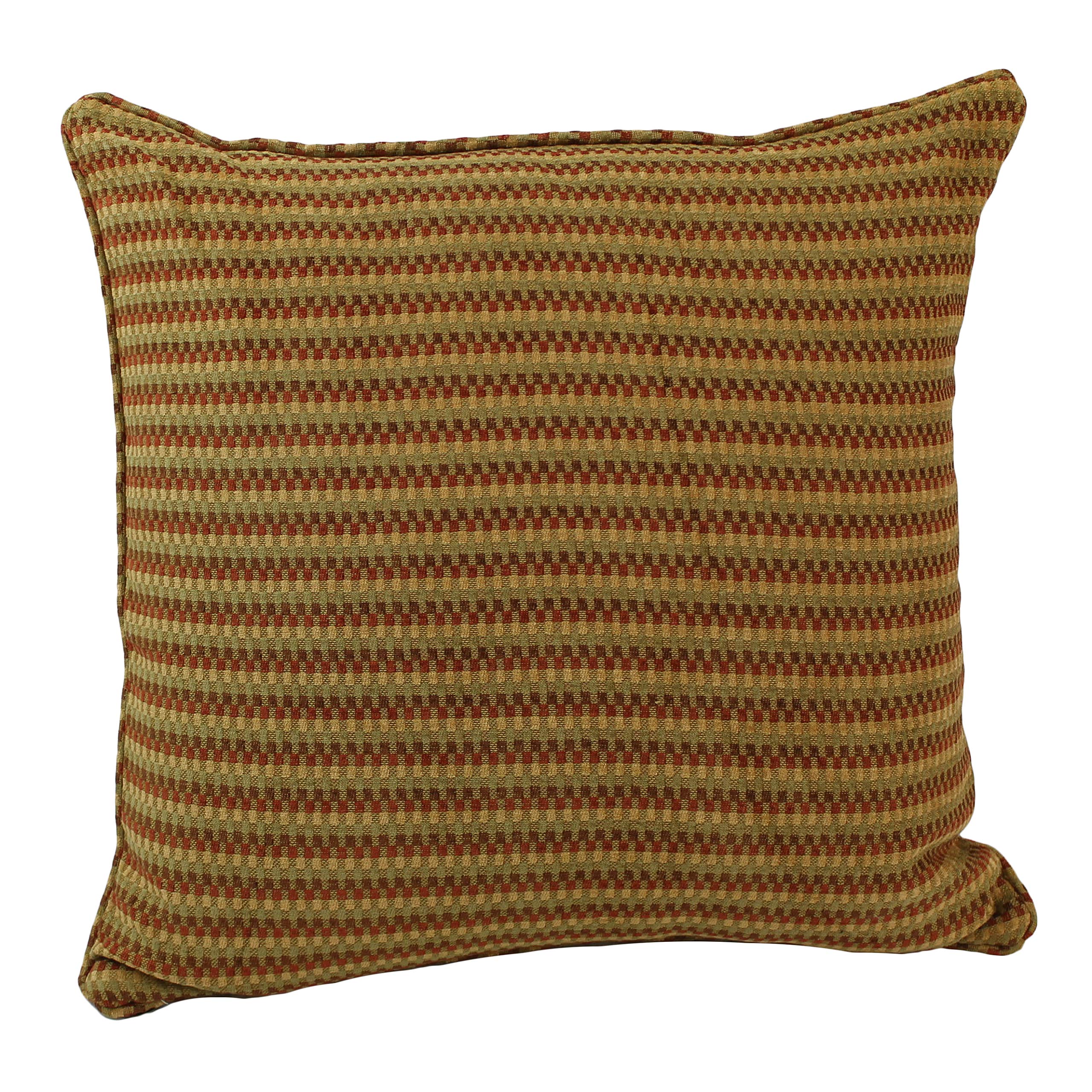 20-inch by 8-inch Double-corded Patterned Jacquard Chenille Bolster Pillow with Insert - Autumn Gingham