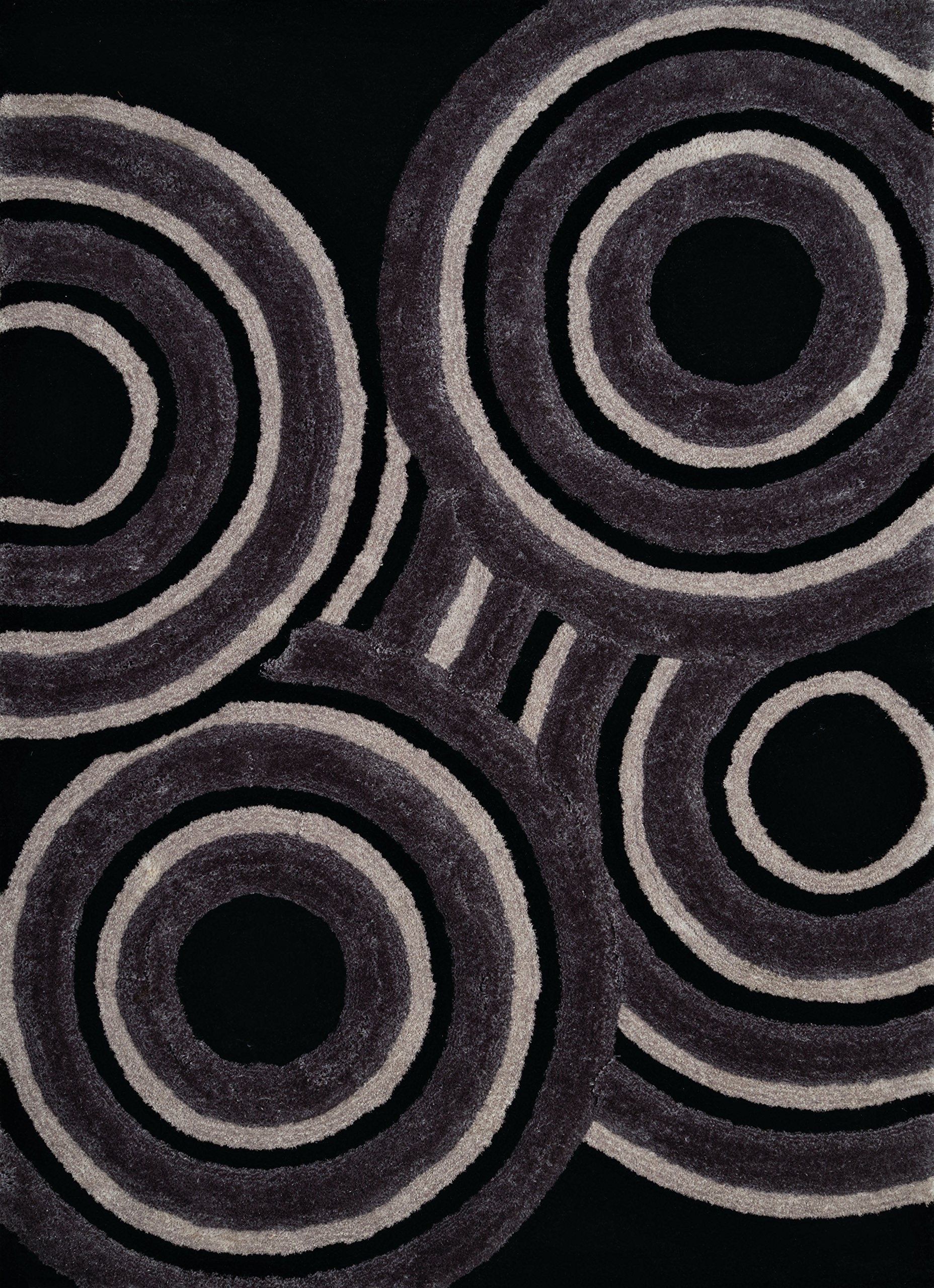 United Weavers Finesse Records Black Oversize Rug   710 X 106