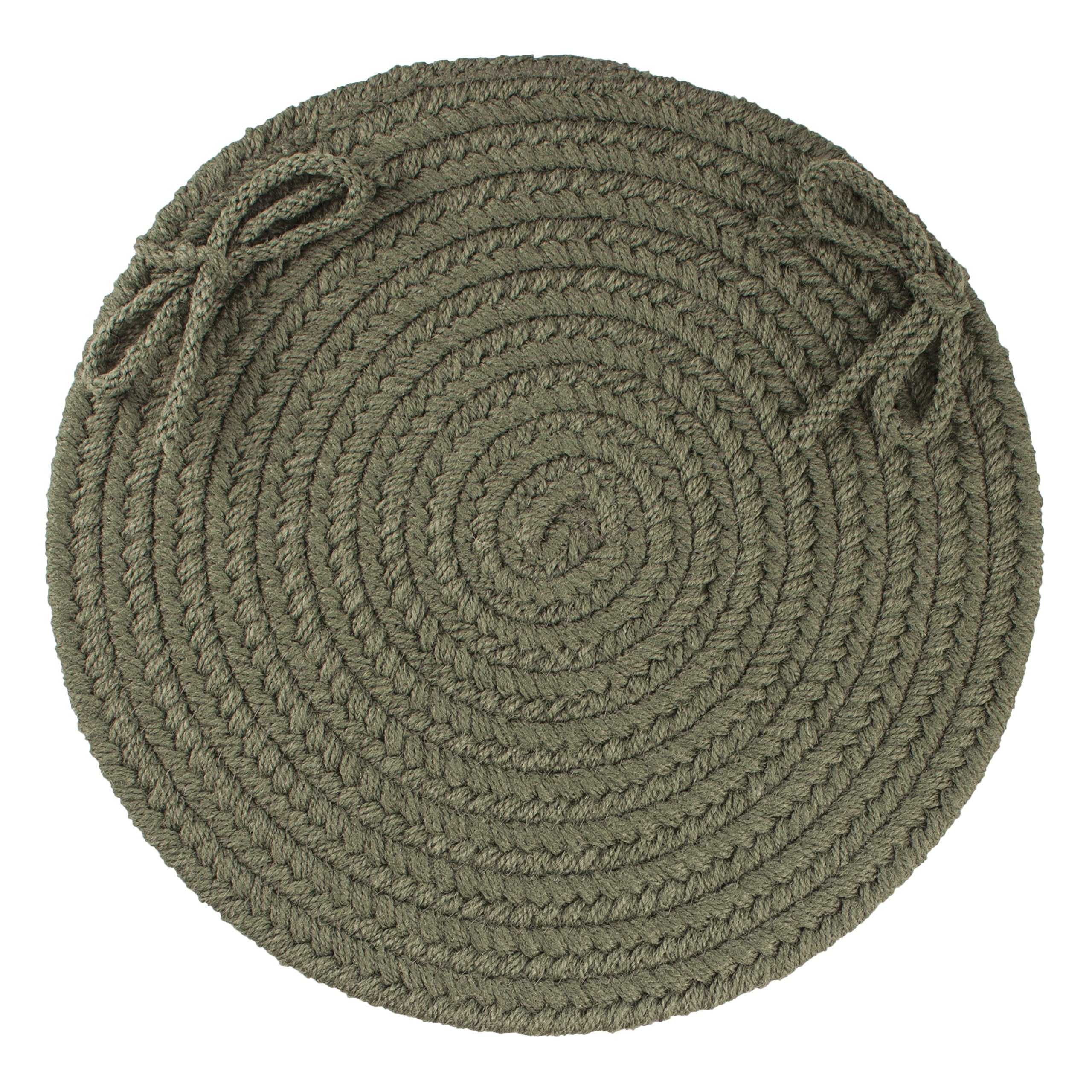 Rhody Rug S029A015X015 Braided Area Rugs, Dark Sage, 15 x 15""