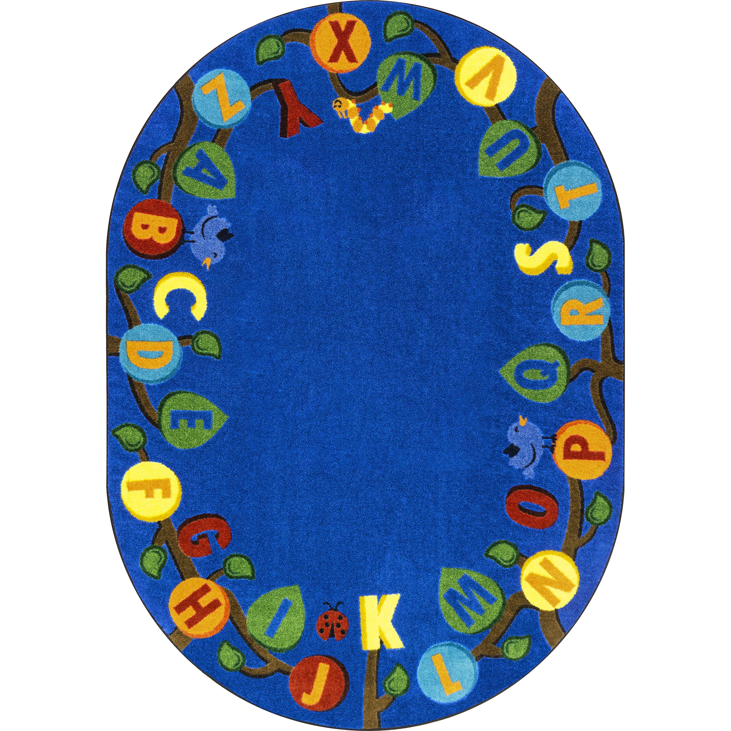 Learning Tree 109 x 132??Oval area rug in color Multi