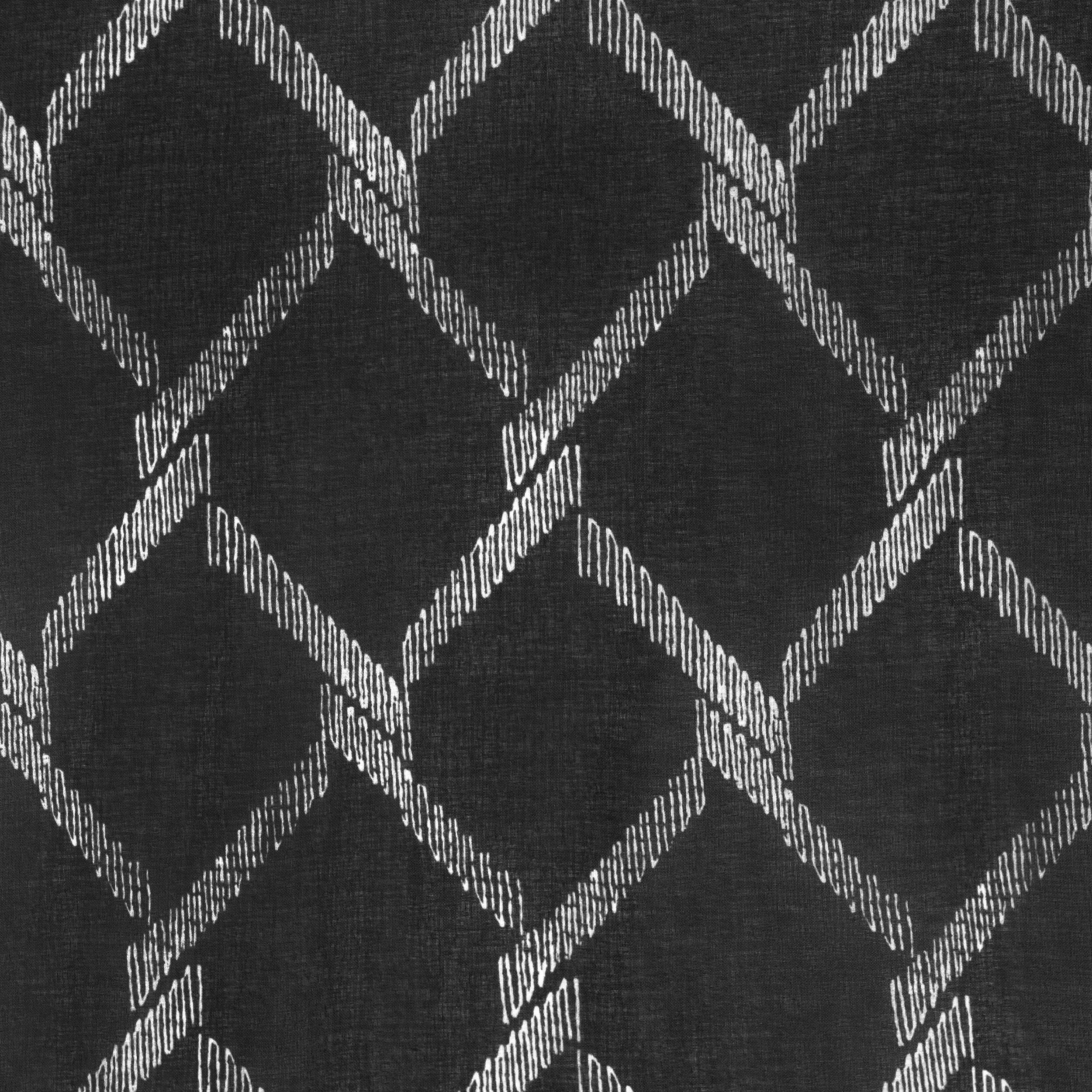 Bombay Double Layered Rod Pocket Window Curtain Panel - 52x63 - Black