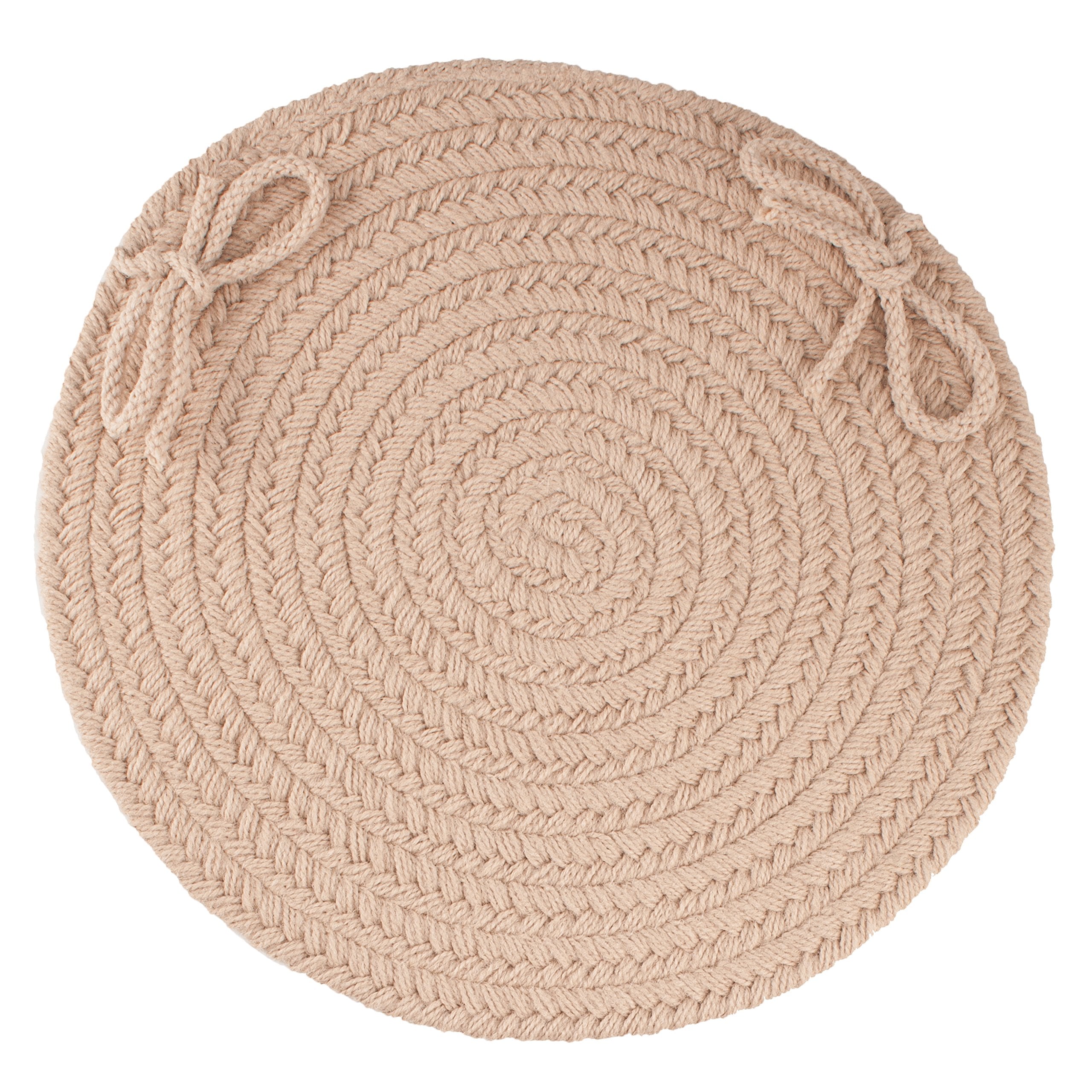 Rhody Rug S003A015X015 Braided Area Rugs, Beige, 15 x 15""