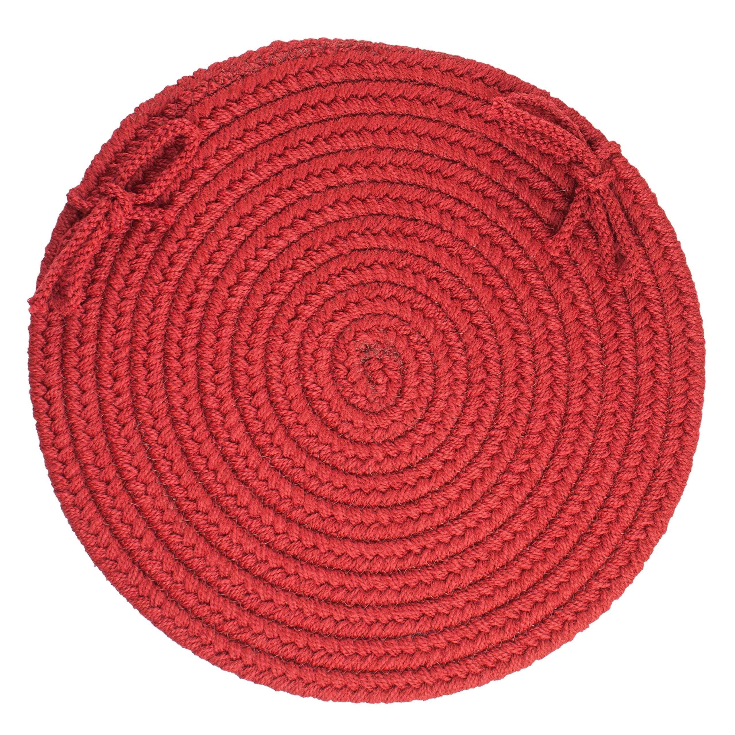 Rhody Rug S045A015X015 Braided Area Rugs, Brilliant Red, 15 x 15""