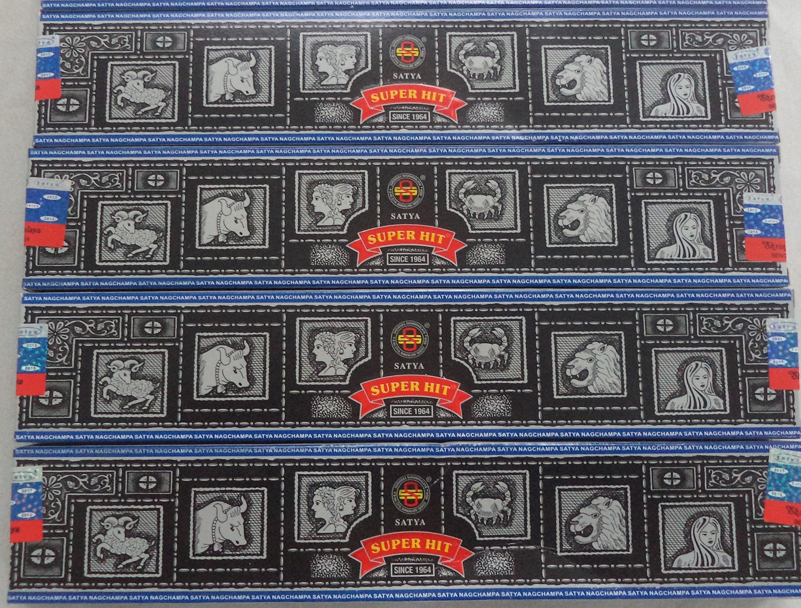 4 Boxes of Super Hit Nag Champa Incense Sticks