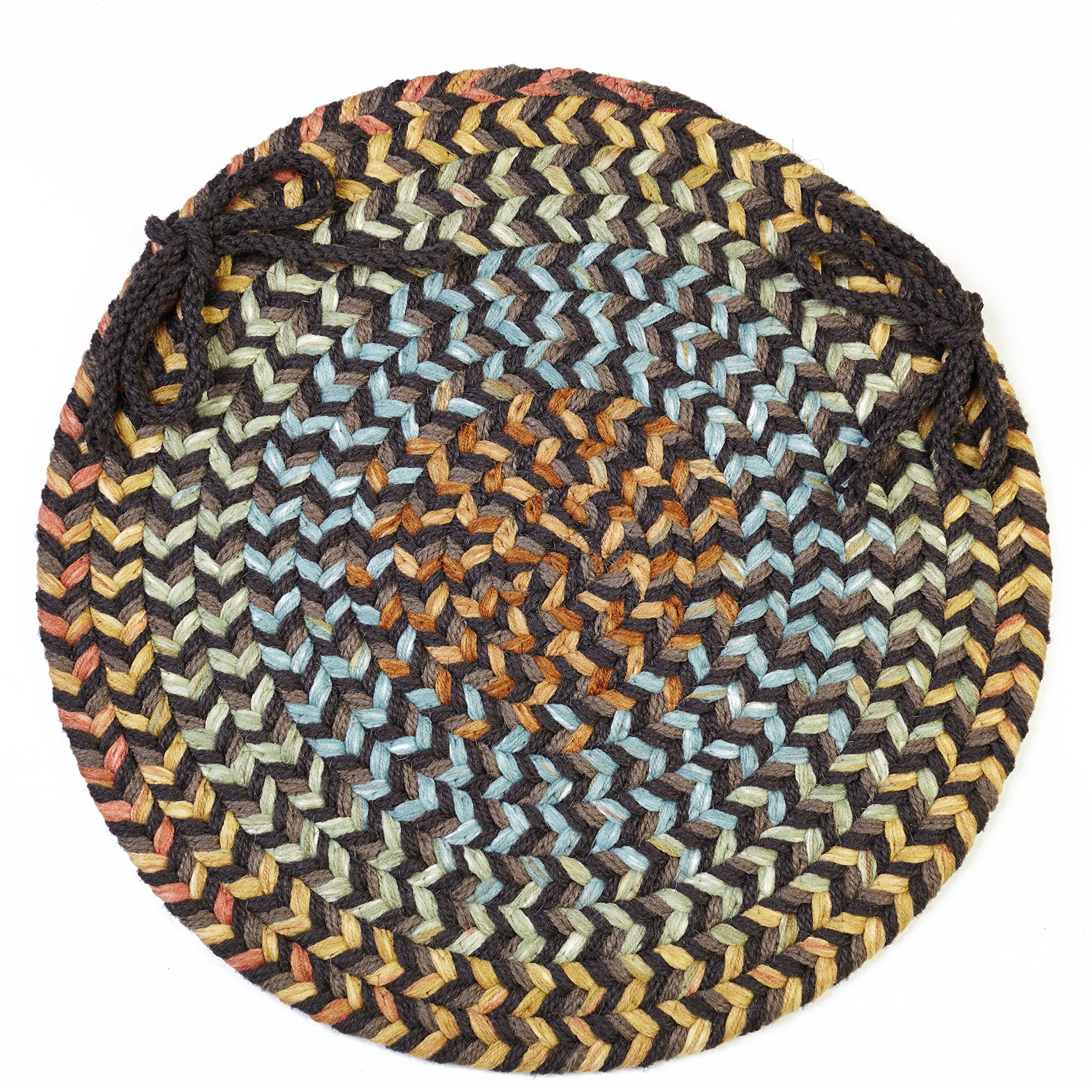 Rhody Rug CY37A015X015 Braided Area Rugs, Brown Velvet, 15 x 15""