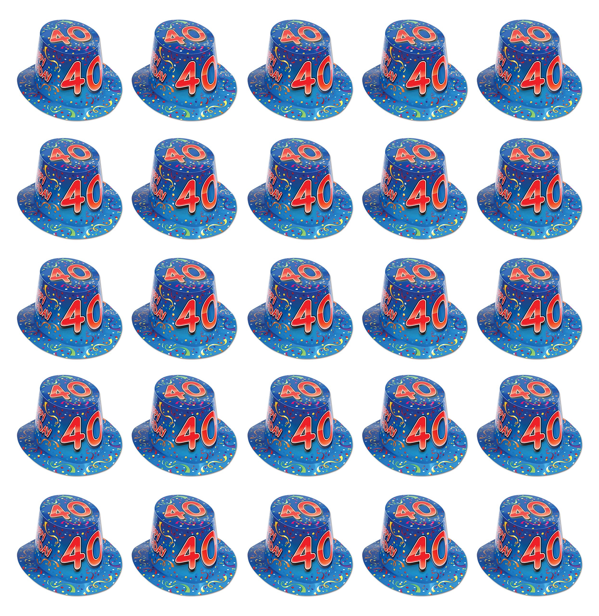 Happy  40  Birthday Hi-Hat (Pack of 25)