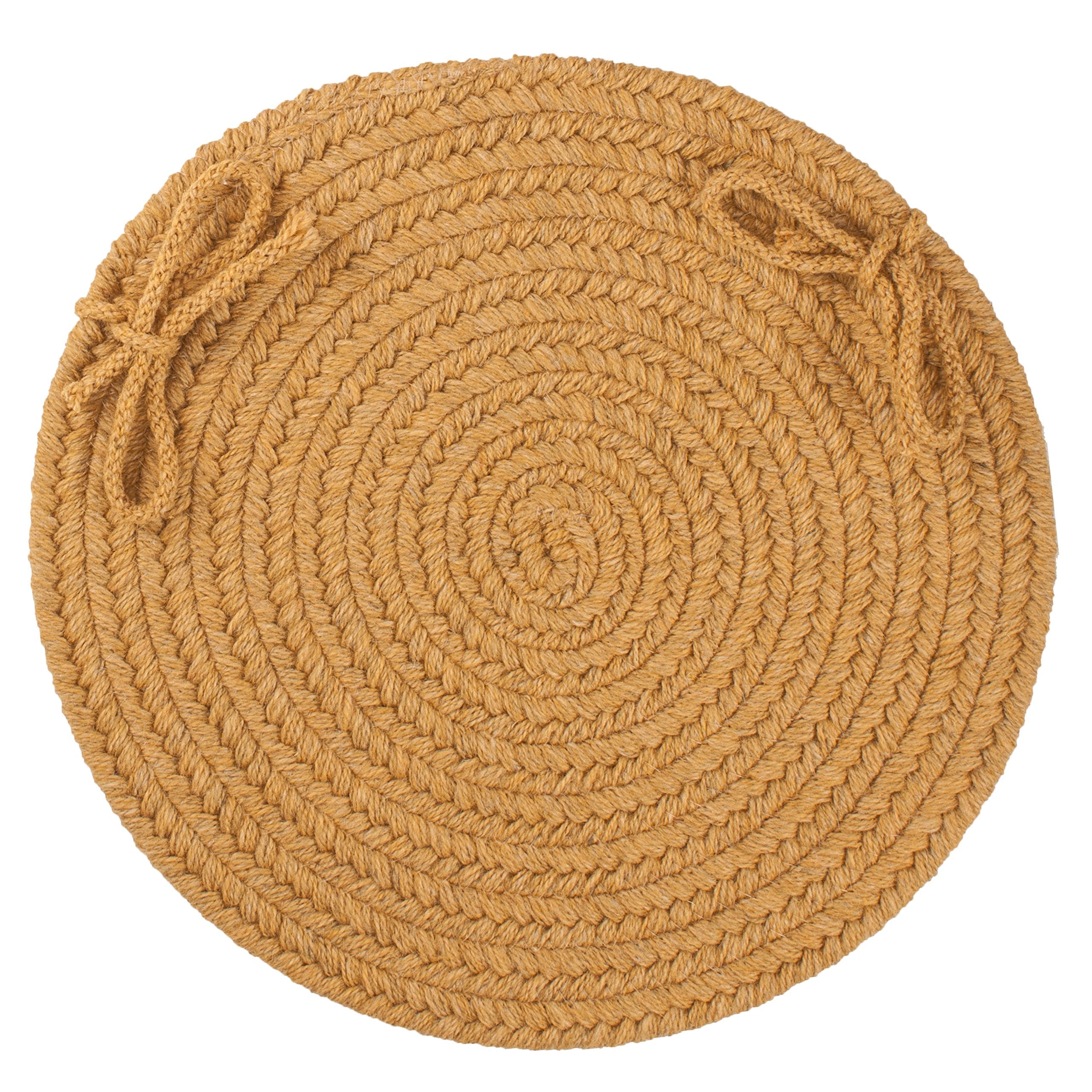 Rhody Rug S109A015X015 Braided Area Rugs, Vintage Gold, 15 x 15""