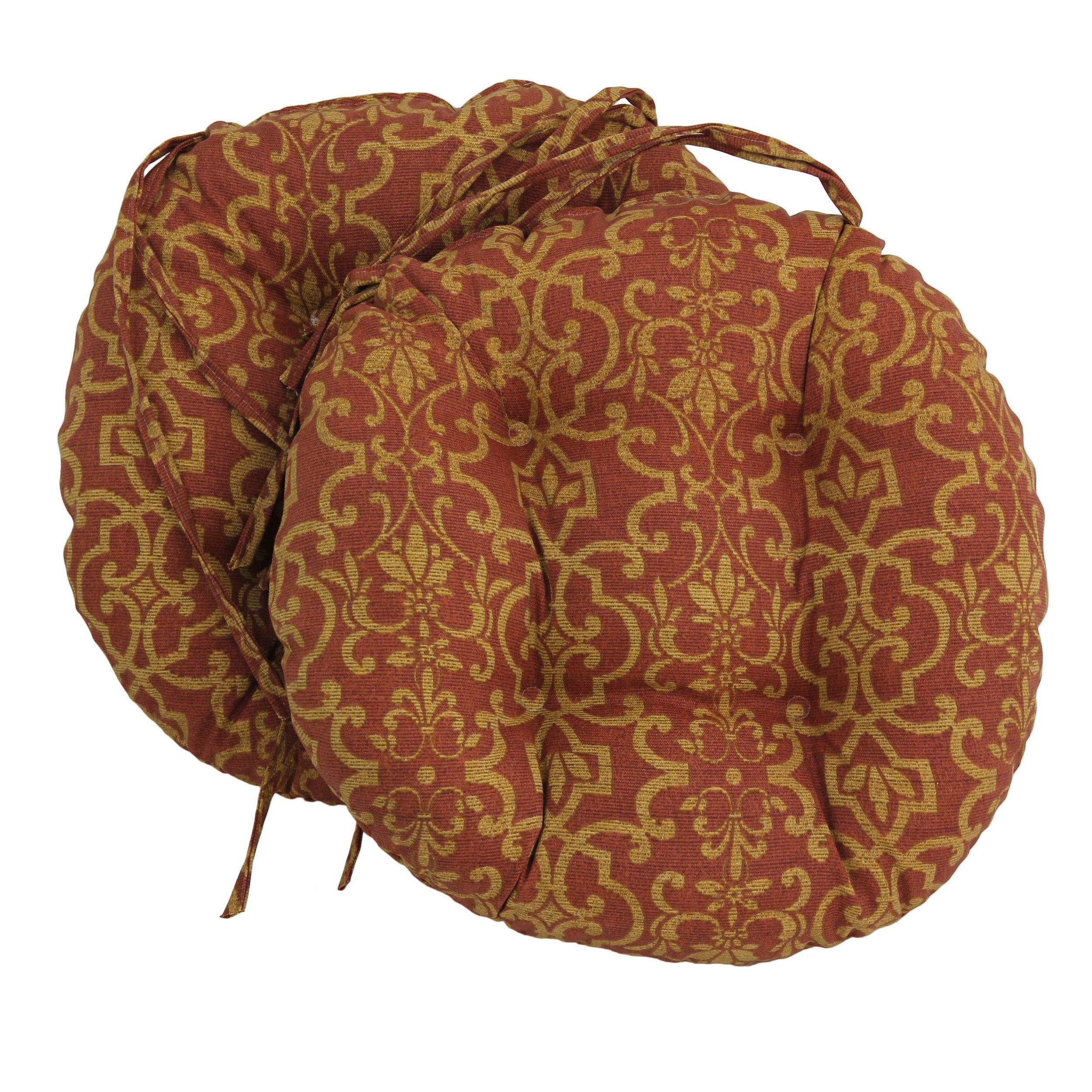 16-inch Outdoor Spun Polyester Tufted Chair Cushion (Set of 2) - Vanya Paprika