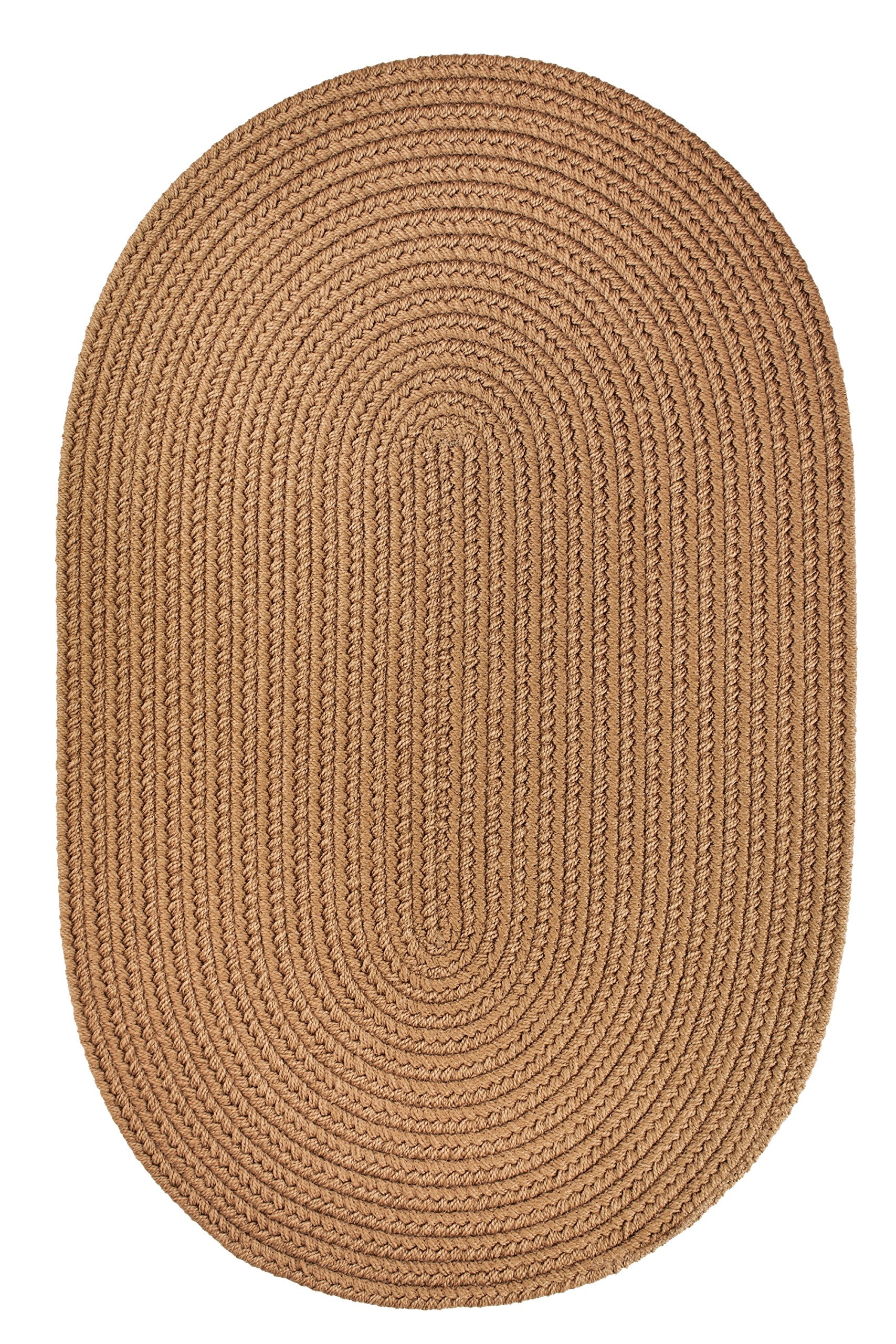 Rhody Rug S025R024X048 Braided Area Rugs, Lt. Brown, 2 x 4