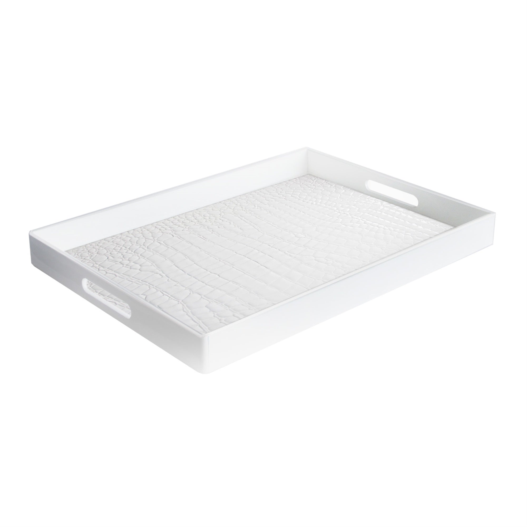 Angular White Serveware Tray 14X19
